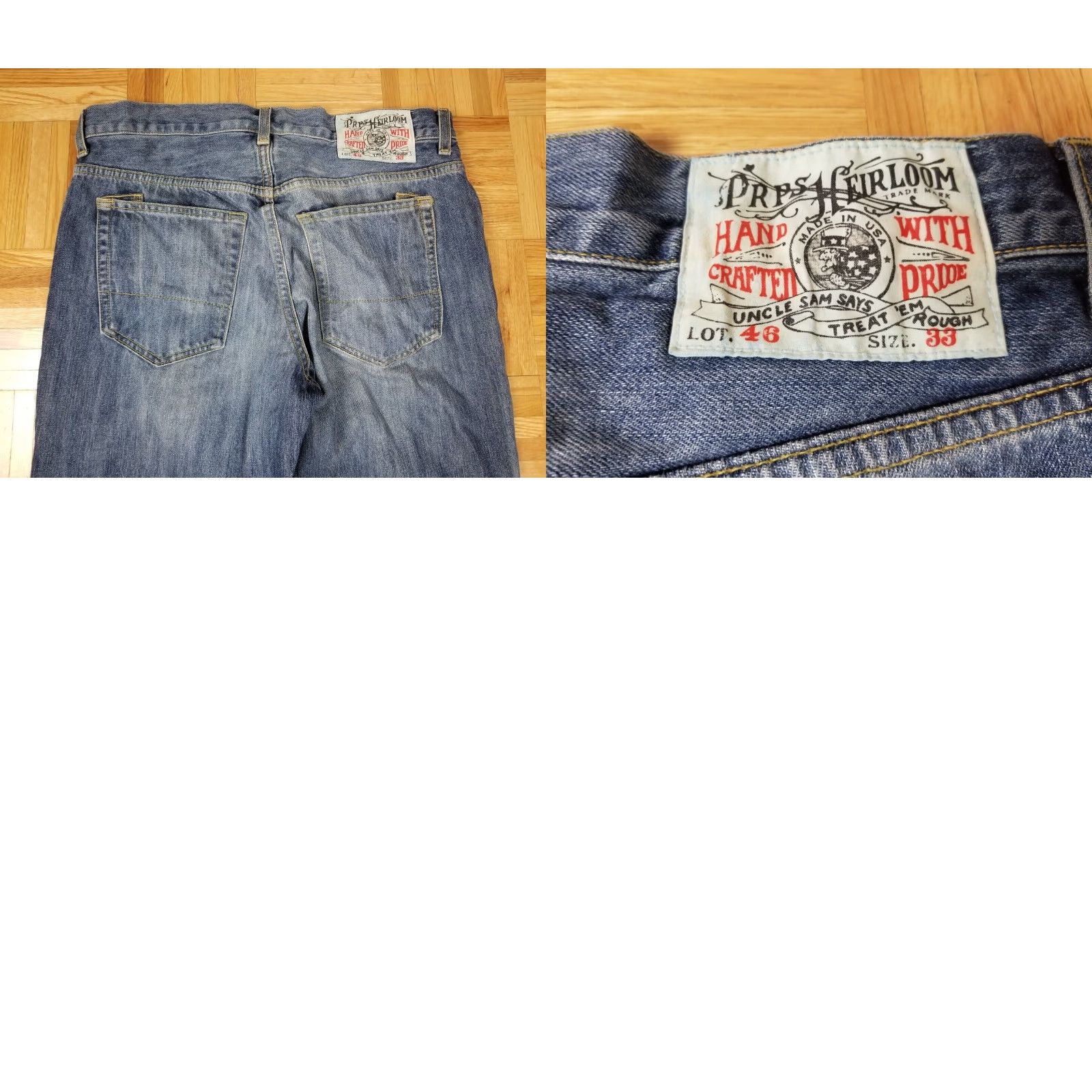 Prps PRPS JAPAN DENIM DISTRESSED JEANS MADE IN USA SZ 33 Jeans Men 33 34 45 INCH BLUE VINTAGE USA Pattern Solid Cotton Denim Size US 33 - 8 Thumbnail