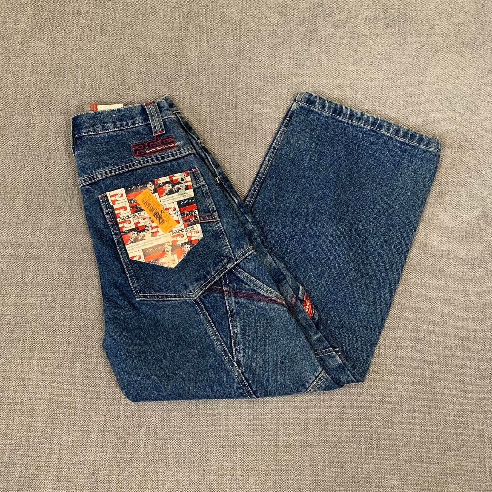 Vintage Y2K 90s Paco Elite Jeans Baggy Carpenter Denim Jeans NWT Size US 27 - 7 Thumbnail