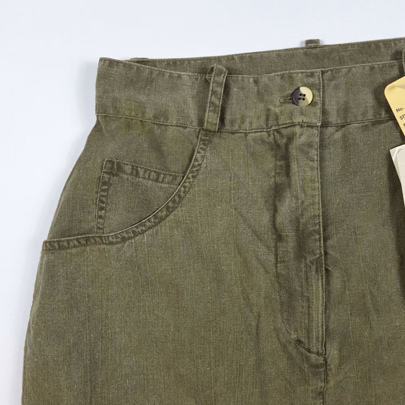 Olive VINTAGE 80s Olive Denim Just Class Pencil Knee Length Skirt Women Size 9 All Seasons Casual Size 30" / US 8 / IT 44 - 4 Thumbnail