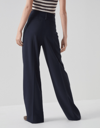 Brunello Cucinelli o1la1rc1a0325 High Waist Pants in Navy Size 28" / US 6 / IT 42 - 2 Thumbnail