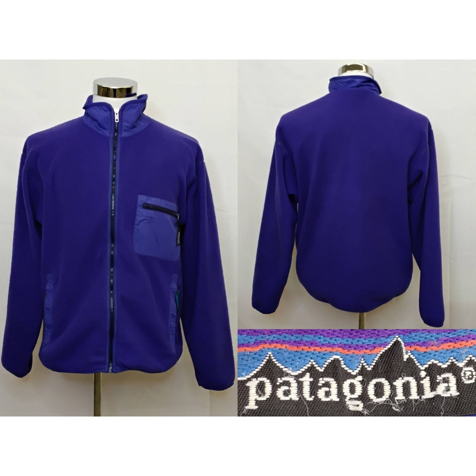 Patagonia Patagonia Fleece Jacket Men's L Purple Vintage 1990s USA Size US L / EU 52-54 / 3 - 1 Thumbnail