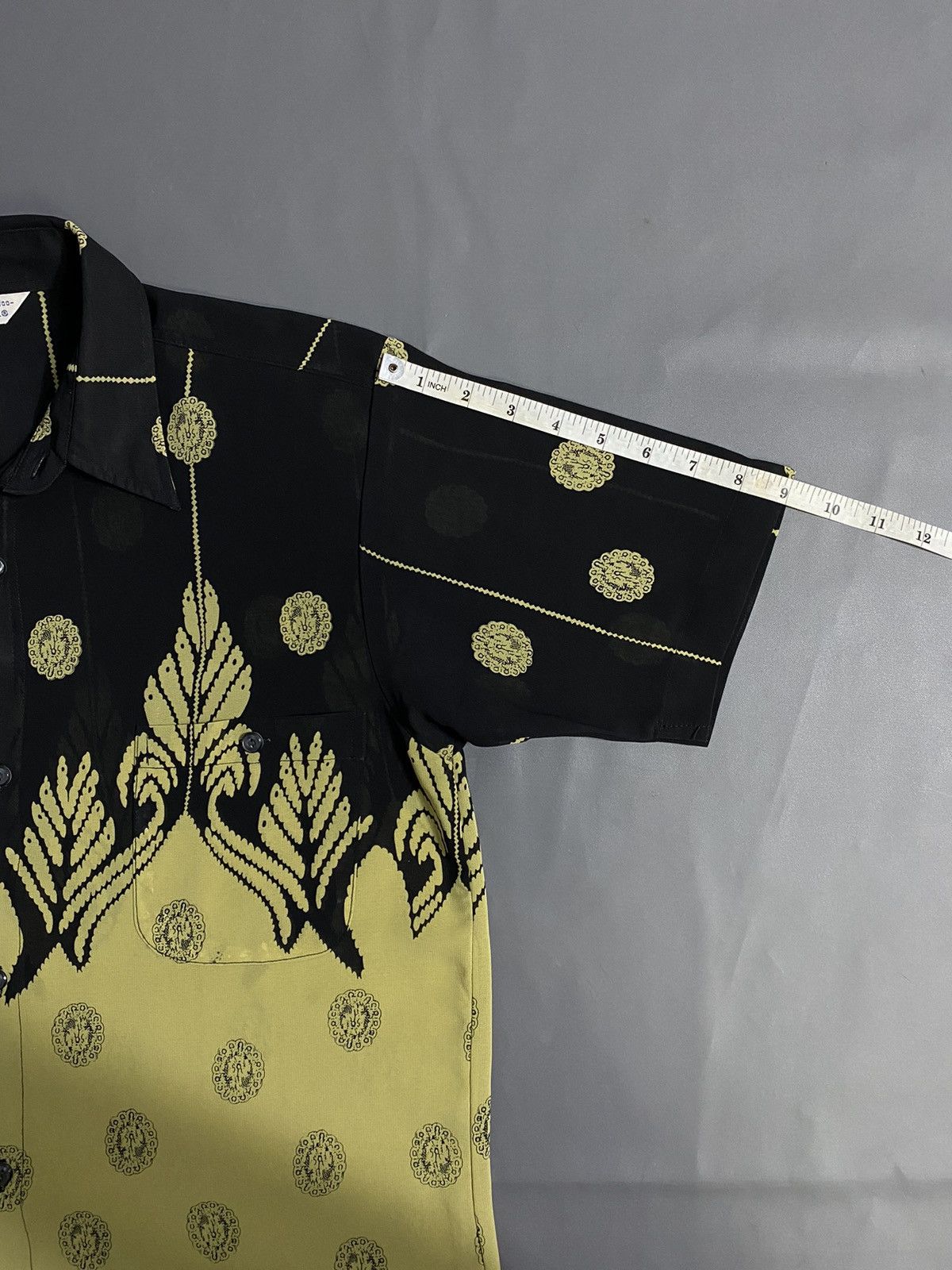 Japanese Brand × Vintage Yellow Peacock Tails Monolux Shirts Size US M / EU 48-50 / 2 - 11 Thumbnail
