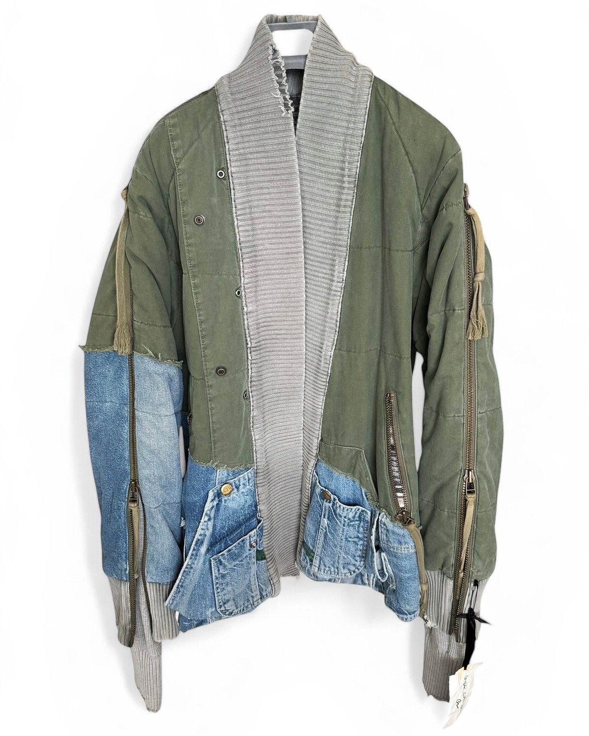 Greg Lauren GRAIL Double Layer Denim Military Cloth Arm Zip Bomber Size US M / EU 48-50 / 2 - 2 Thumbnail