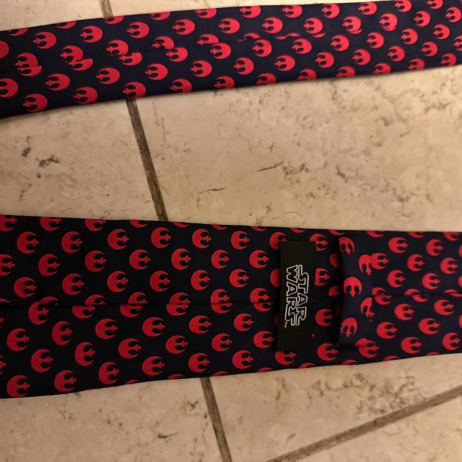 Star Wars Star Wars Rebel Alliance Symbol Navy Red Silk Skinny Tie Size ONE SIZE - 10 Thumbnail