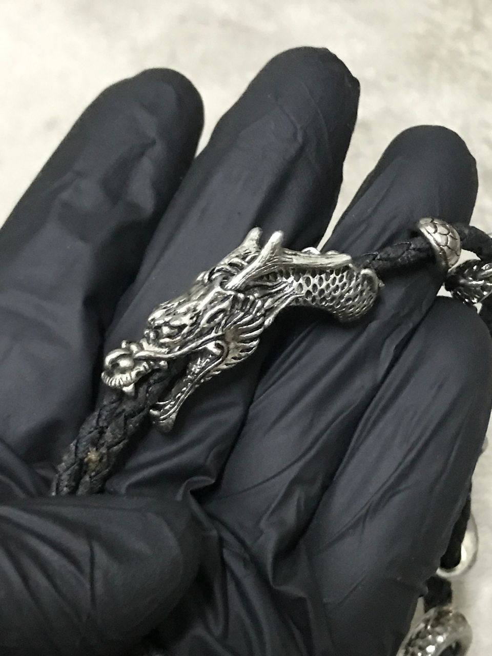 Japanese Brand Rare Stainless Steel Dragon Leather Bracelet Size ONE SIZE - 8 Thumbnail