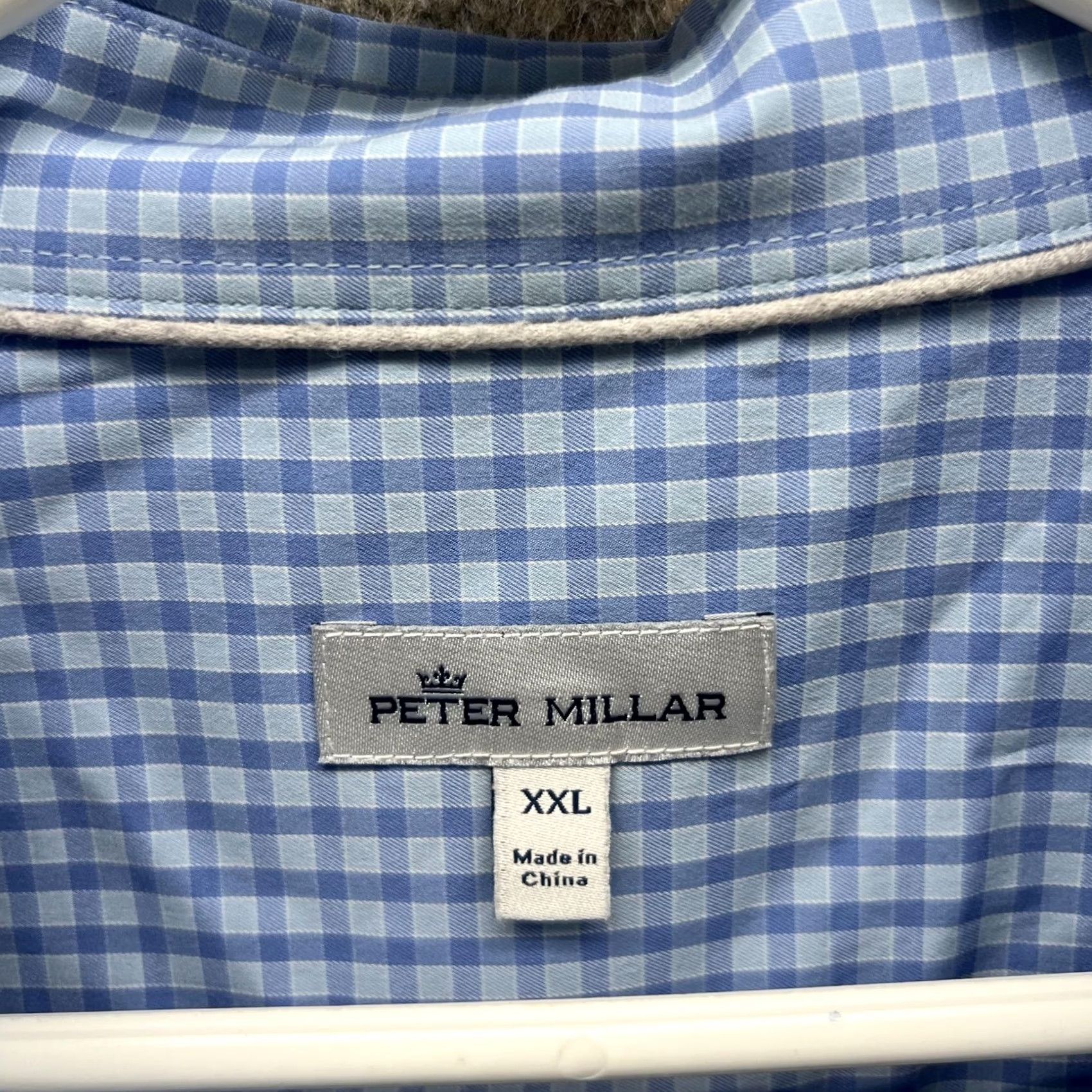 Peter Millar Peter Millar Shirt Mens 2XL Blue Check Long Sleeve Button Front Casual Woven Size US XXL / EU 58 / 5 - 2 Thumbnail