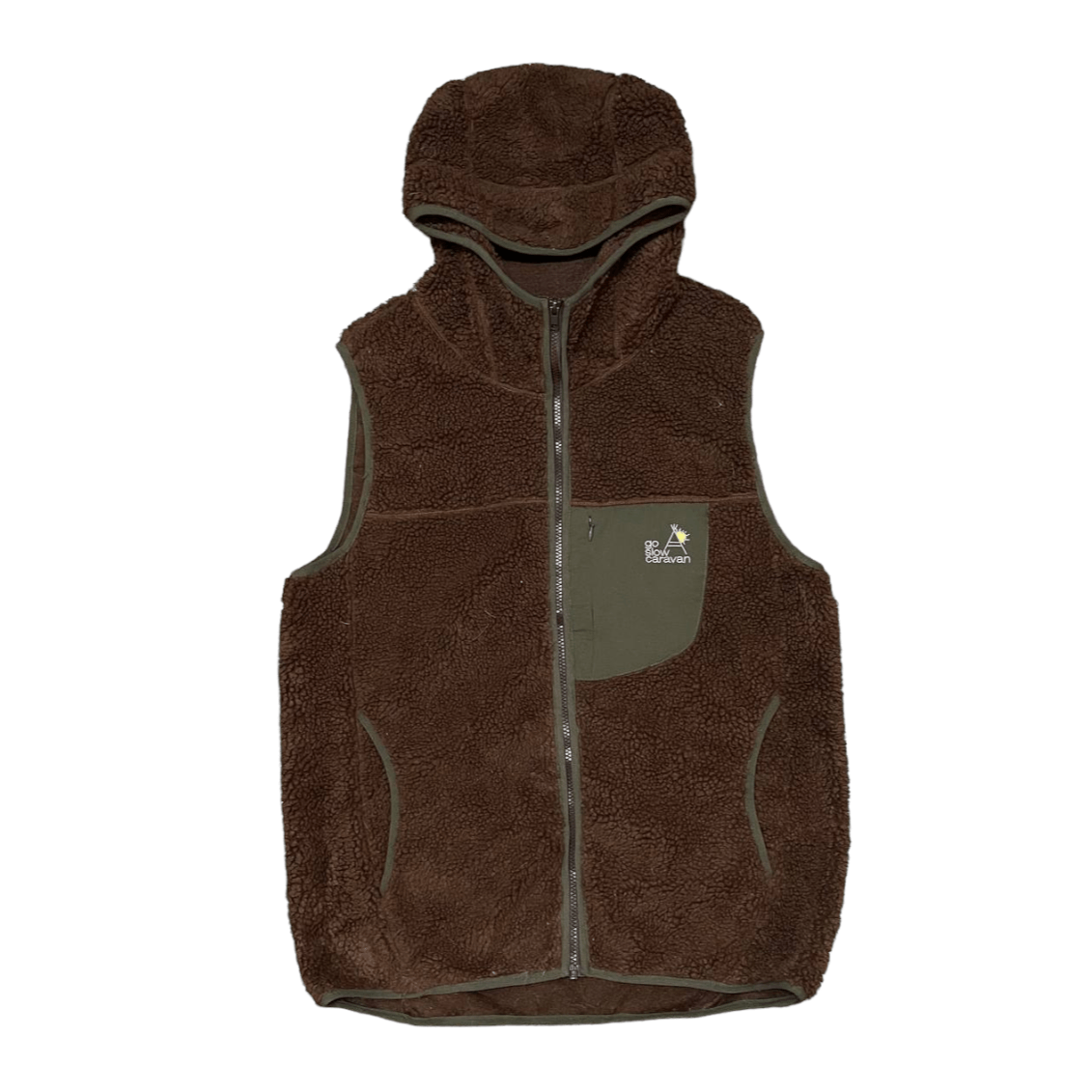 go slow caravan Go Slow Caravan Deep Pile Fleece Vest Brown Size US L / EU 52-54 / 3 - 1 Thumbnail