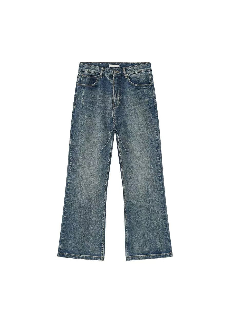 Japanese Brand × Jean Vintage High Street Cat Whisker Straight Leg Washed Jeans Size US 32 / EU 48 - 2 Thumbnail