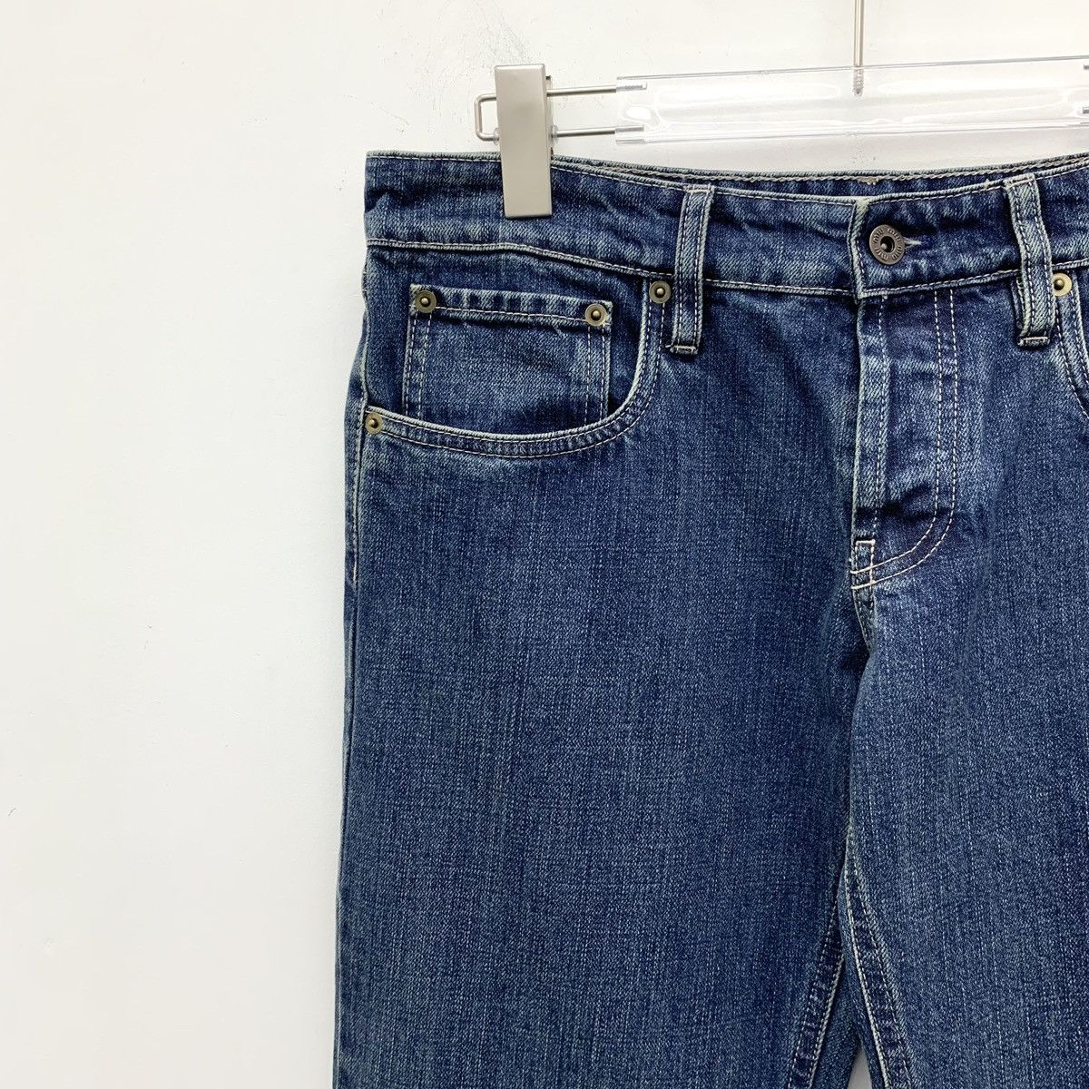 Miu Miu Miu Miu 23SS Dark Blue Logo Letter Cotton Denim Pants K26WX Size 26" / US 2 / IT 38 - 3 Thumbnail