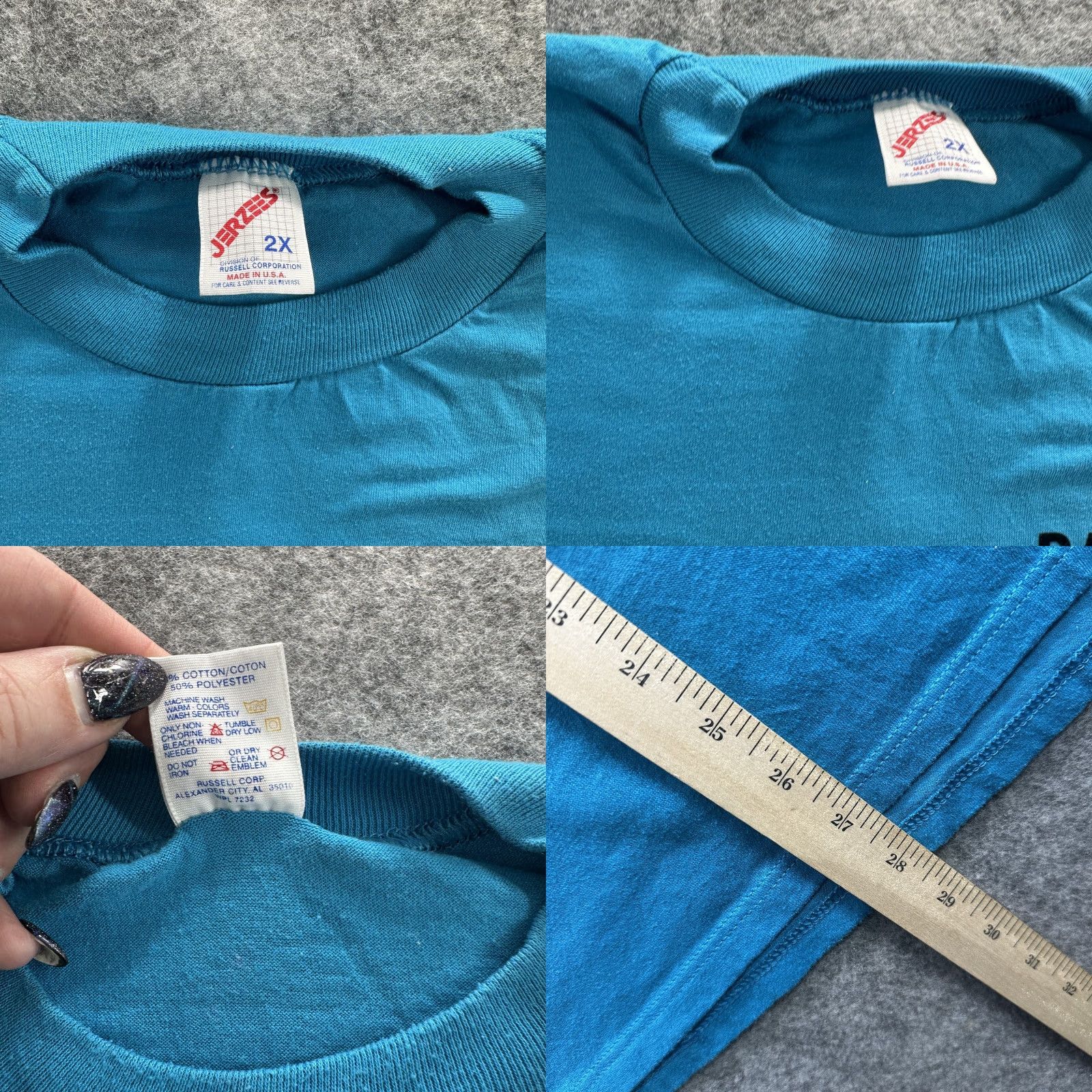Jerzees VINTAGE Jerzees Trail Blazers 4-H Club Shirt Mens 2XL Blue Cotton Polyester Crew Neck Short Sleeve Graphic Print Horse 90s Tee Size US XXL / EU 58 / 5 - 8 Thumbnail