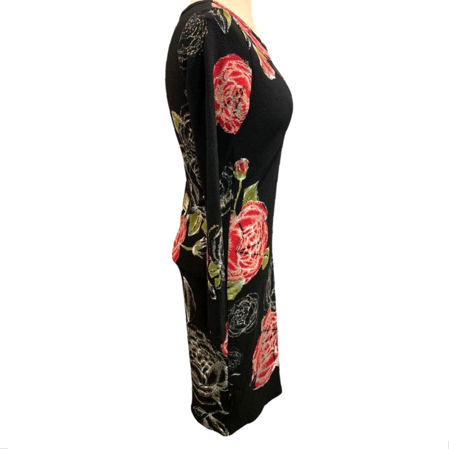 Vintage LulaRoe Debbie Dress Small Elegant Fitted Stretch Rose Print Size S / US 4 / IT 40 - 6 Thumbnail
