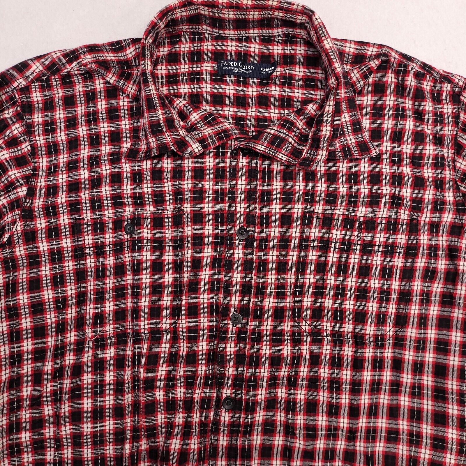 Faded Glory Faded Glory Tartan Flannel Shirt Men Size XL Red Black White Size US XL / EU 56 / 4 - 1 Thumbnail