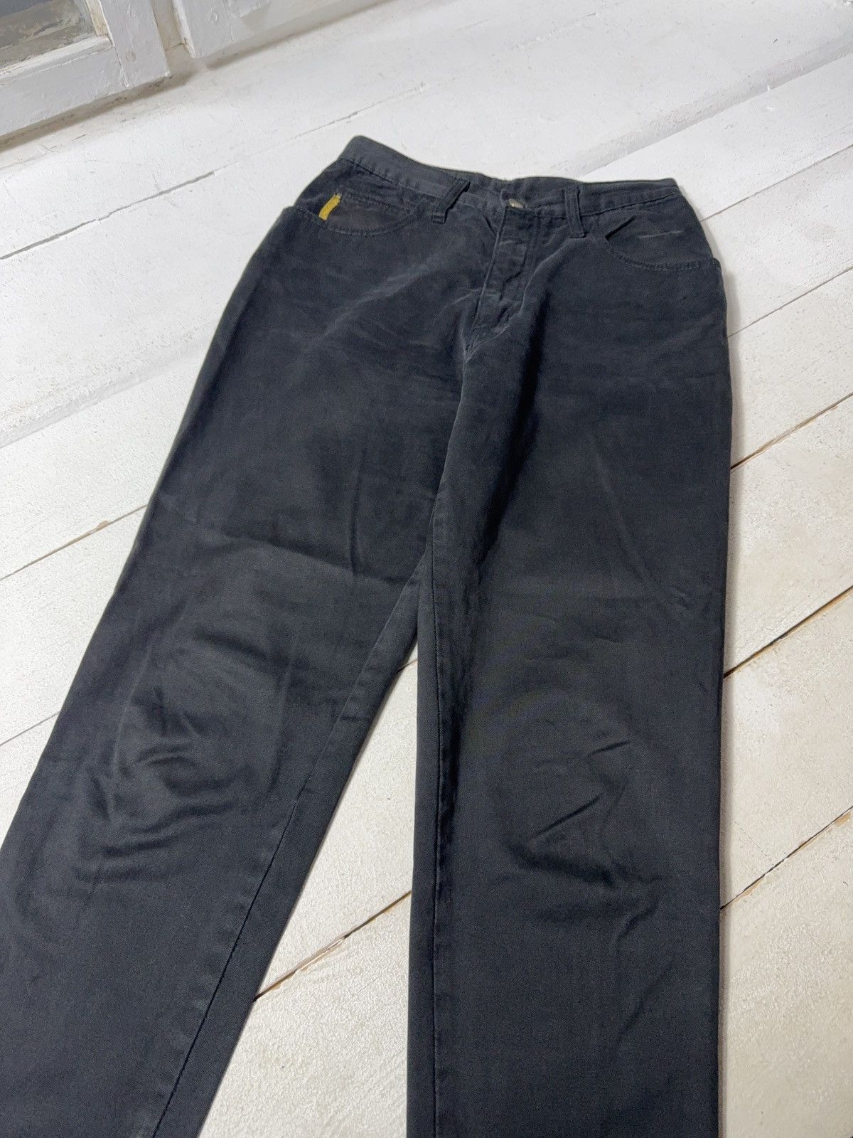 Giorgio Armani 90s Retro Armani Jeans Black Cotton Pants Made in Italy Size US 28 / EU 44 - 5 Thumbnail