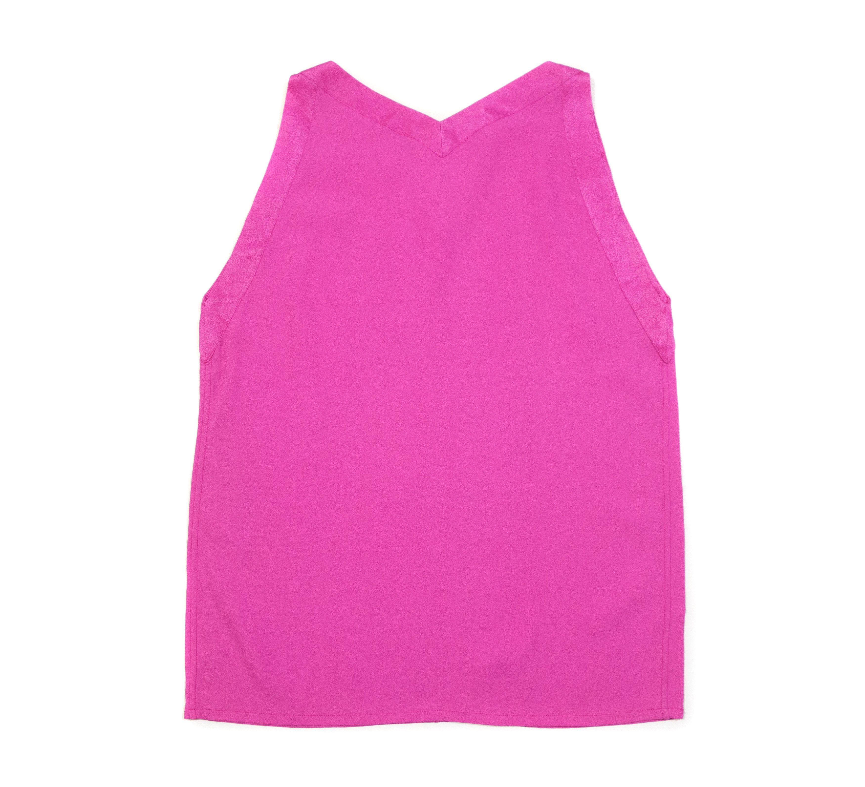 Saint Laurent Paris Rive Gauche Sleeveless Fuchsia Top 70s – 80s Vintage Size M / US 6-8 / IT 42-44 - 2 Thumbnail