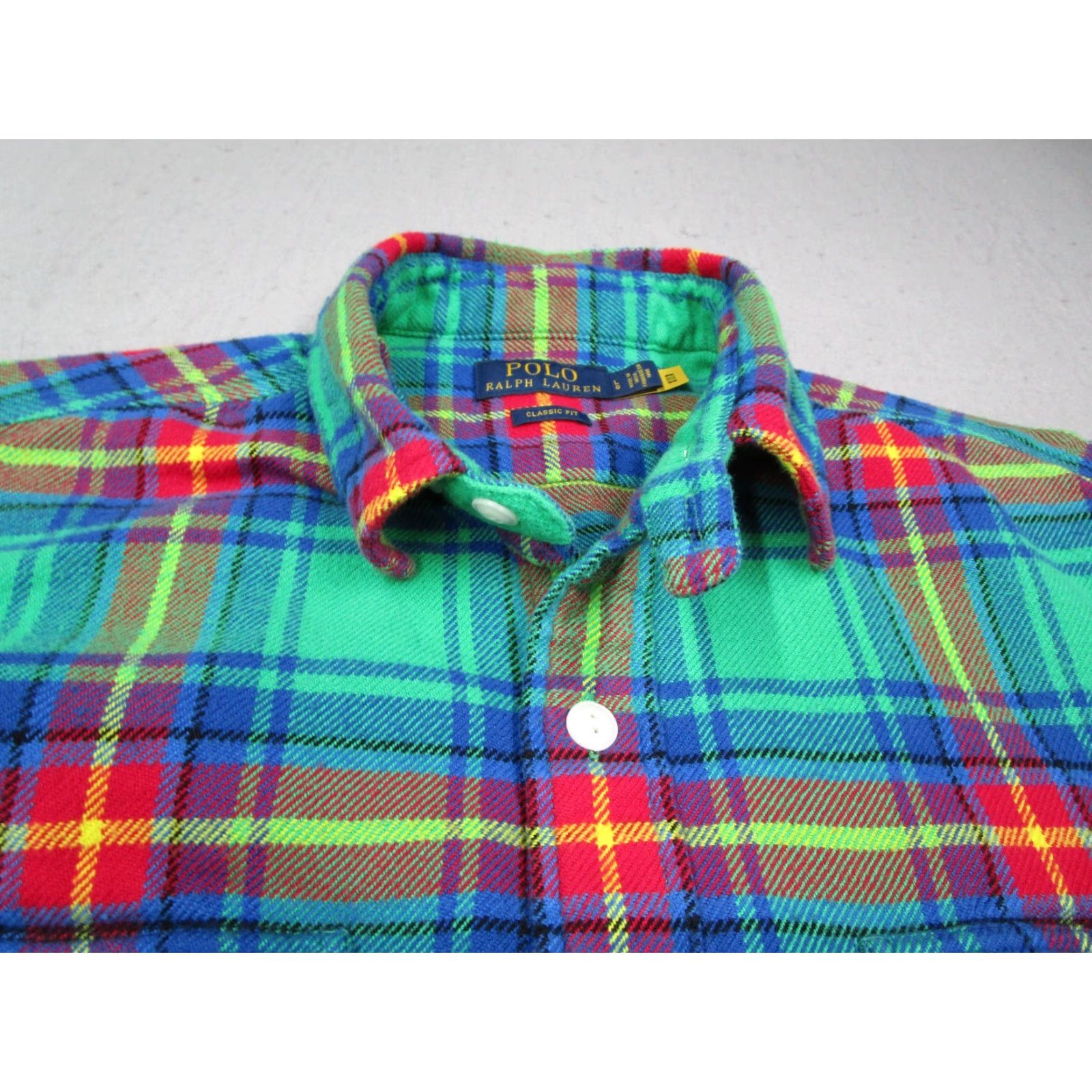 Polo Ralph Lauren VINTAGE Polo Ralph Lauren Shirt Mens Large Green Plaid Button Up Flannel Long Sleeve Collared Casual Classic Size US L / EU 52-54 / 3 - 2 Thumbnail