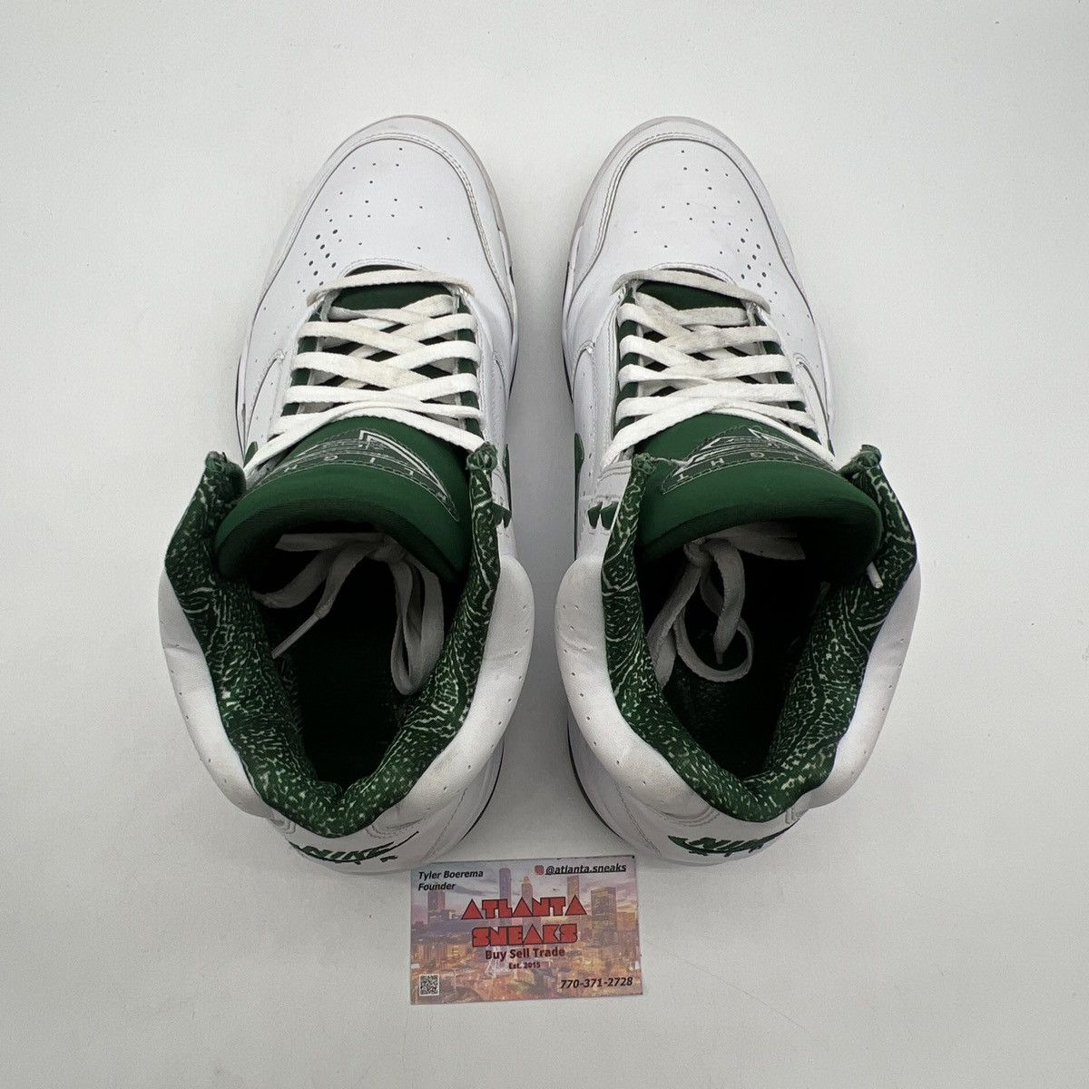 Nike Air flight lite mid white gorge green Size US 11.5 / EU 44-45 - 6 Thumbnail