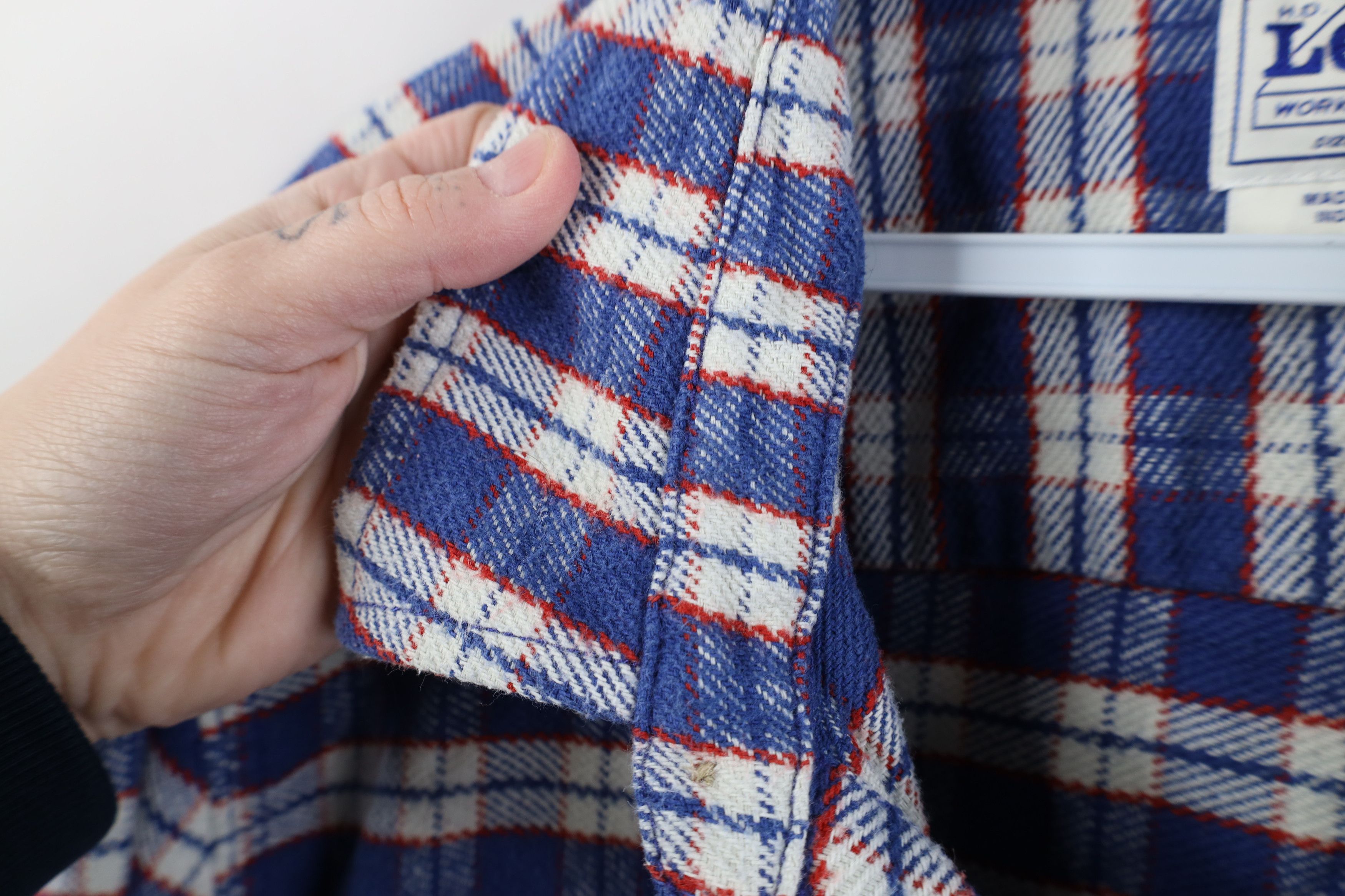 Lee Vintage 90s Y2K Lee Workwear Flannel Shirt Jacket Plaid Size US L / EU 52-54 / 3 - 9 Thumbnail