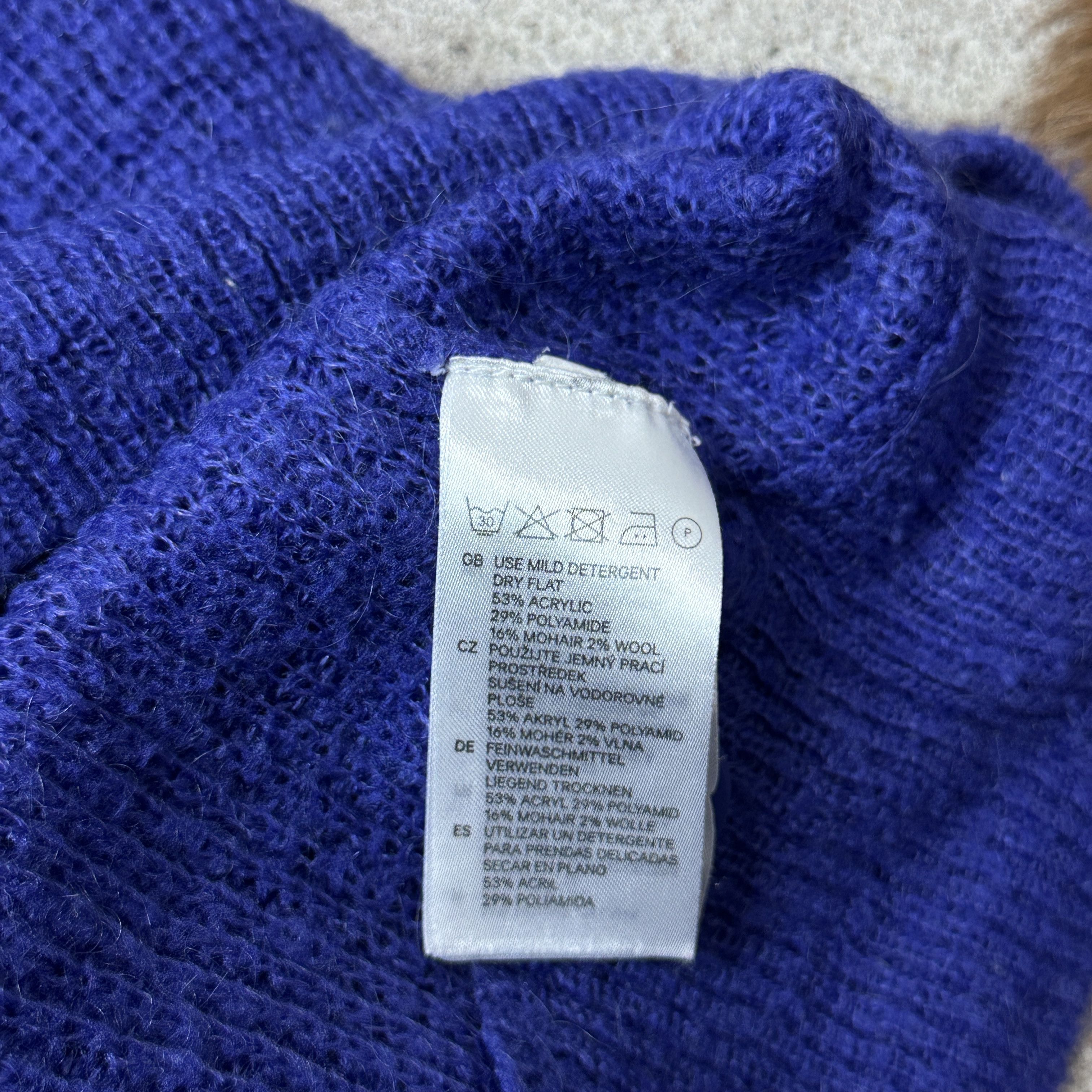 Vintage Vintage Mohair Violet Fitted Big Collar Buttoned Sweater 00s Size M / US 6-8 / IT 42-44 - 7 Thumbnail