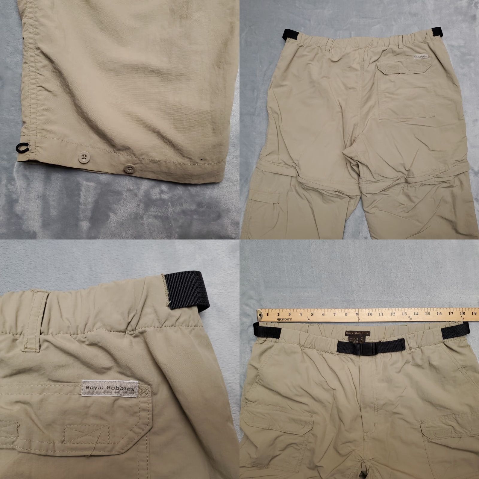 Royal Robbins Royal Robbins Pants Men 36x32 Beige Nylon Lightweight Convertible Hiking Size US 36 / EU 52 - 8 Thumbnail