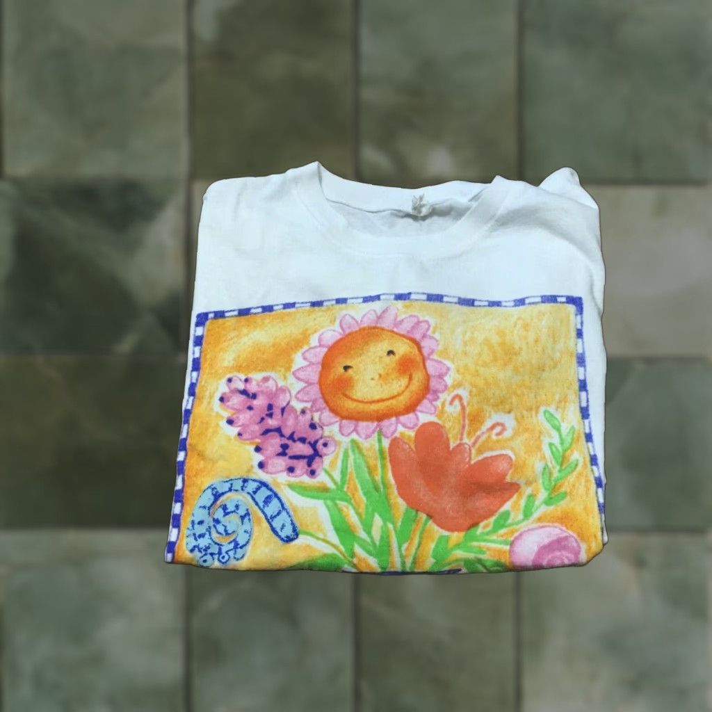 Vintage Sunshine Flowers in Vase T-Shirt One Size Fits All Size ONE SIZE - 1 Thumbnail
