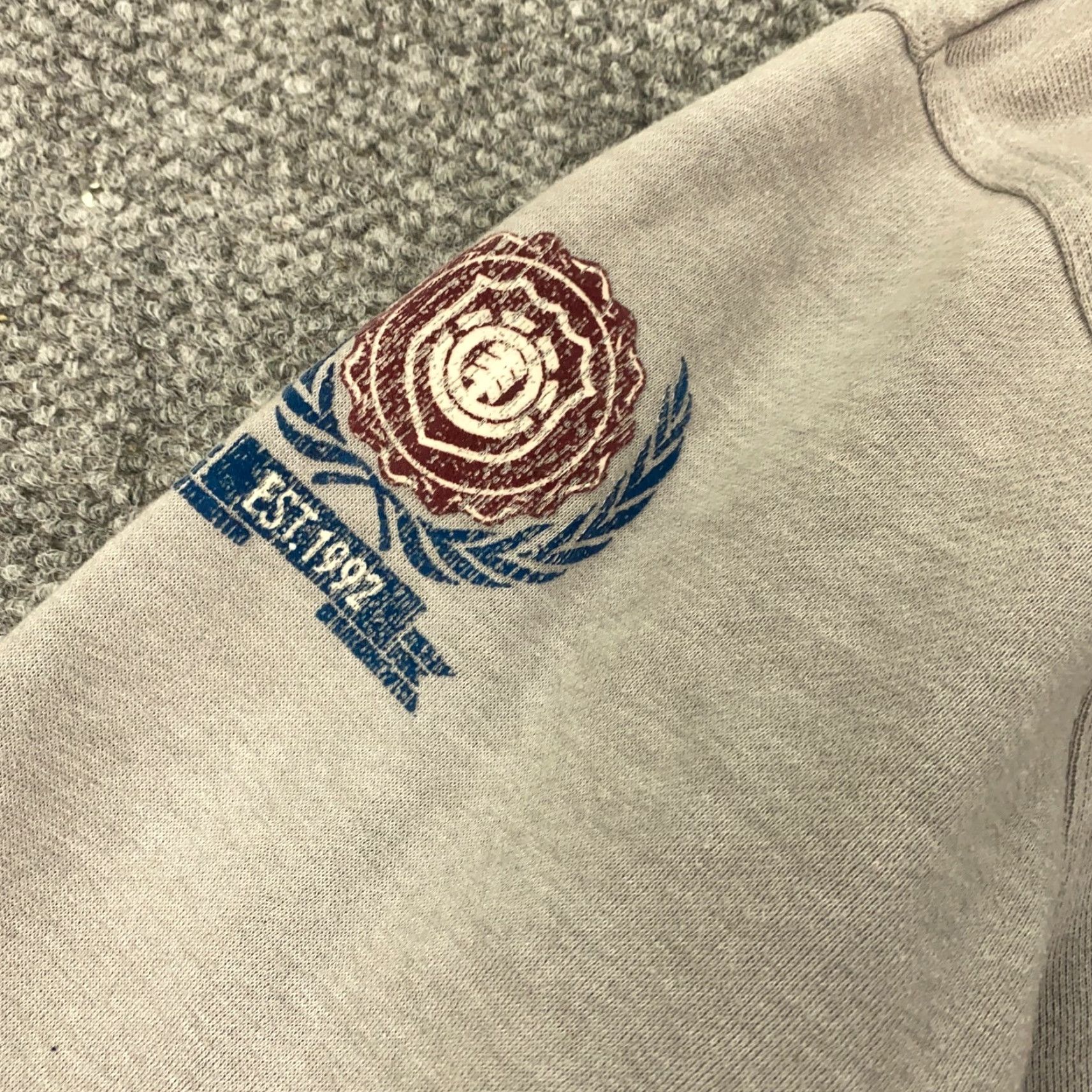Element VINTAGE Element Hoodie Mens M Gray Zip Graphic Print 90s Grunge Skateboarding Size US M / EU 48-50 / 2 - 7 Thumbnail