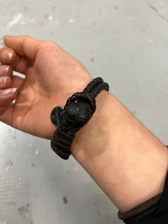 Bottega Veneta Bottega Veneta Brown Leather Braided Charm Bracelet Size ONE SIZE - 4 Thumbnail