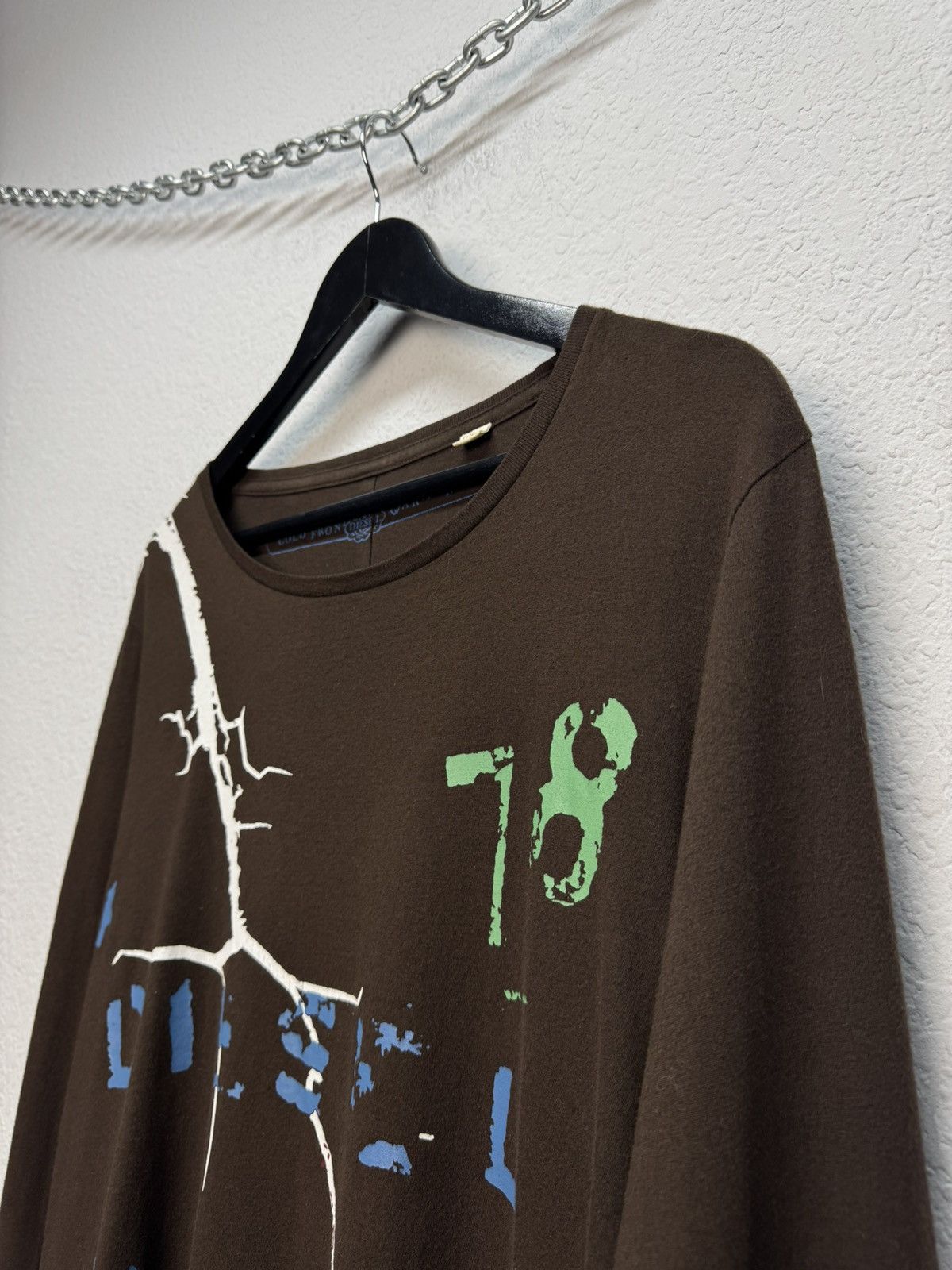 Diesel Diesel vintage graphic longsleeve cracked print y2k style Size US M / EU 48-50 / 2 - 6 Thumbnail