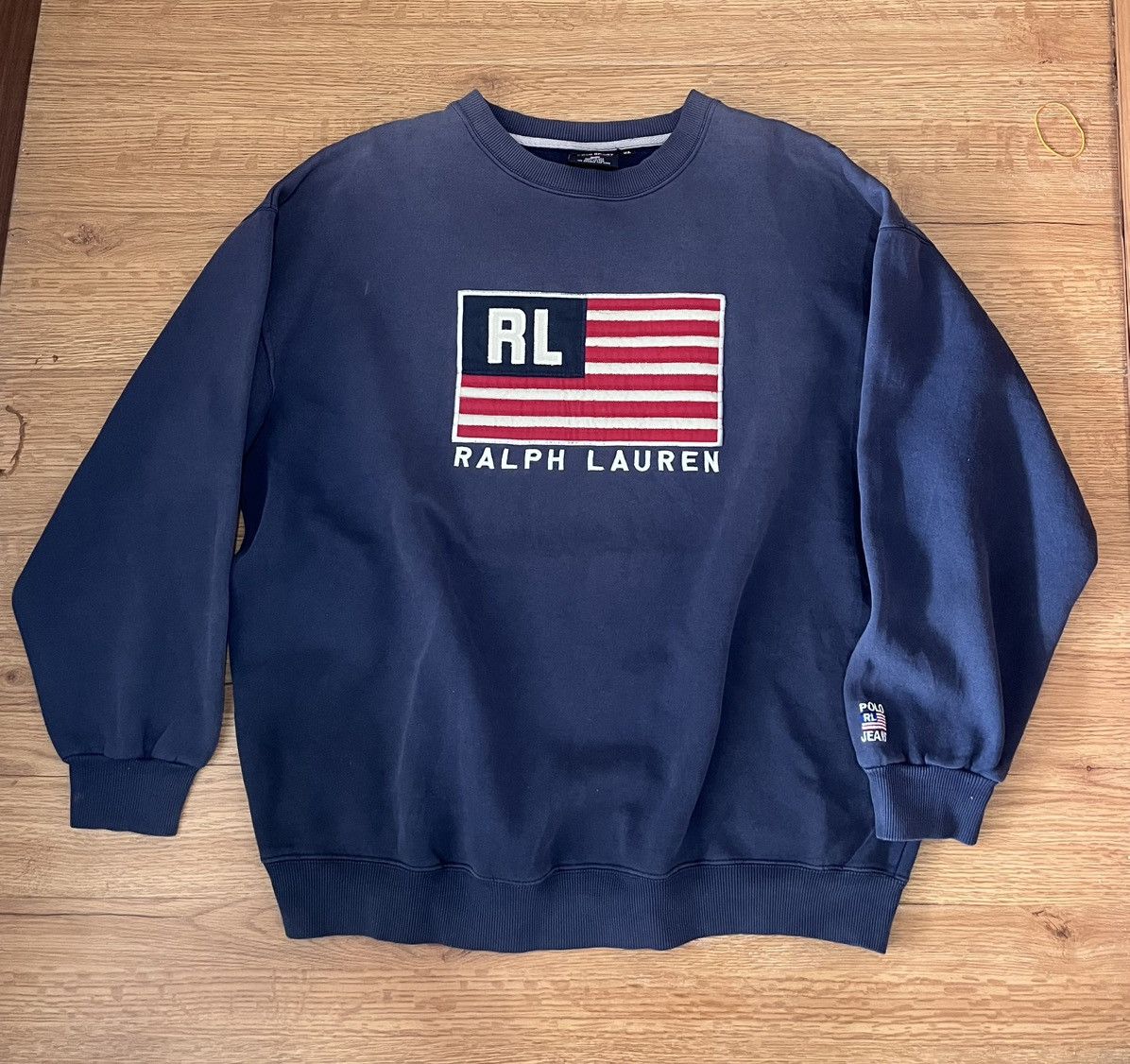 Polo Ralph Lauren 90s Polo RL Embroidery American Flag Crewneck Sweatshirt Size US XL / EU 56 / 4 - 1 Thumbnail