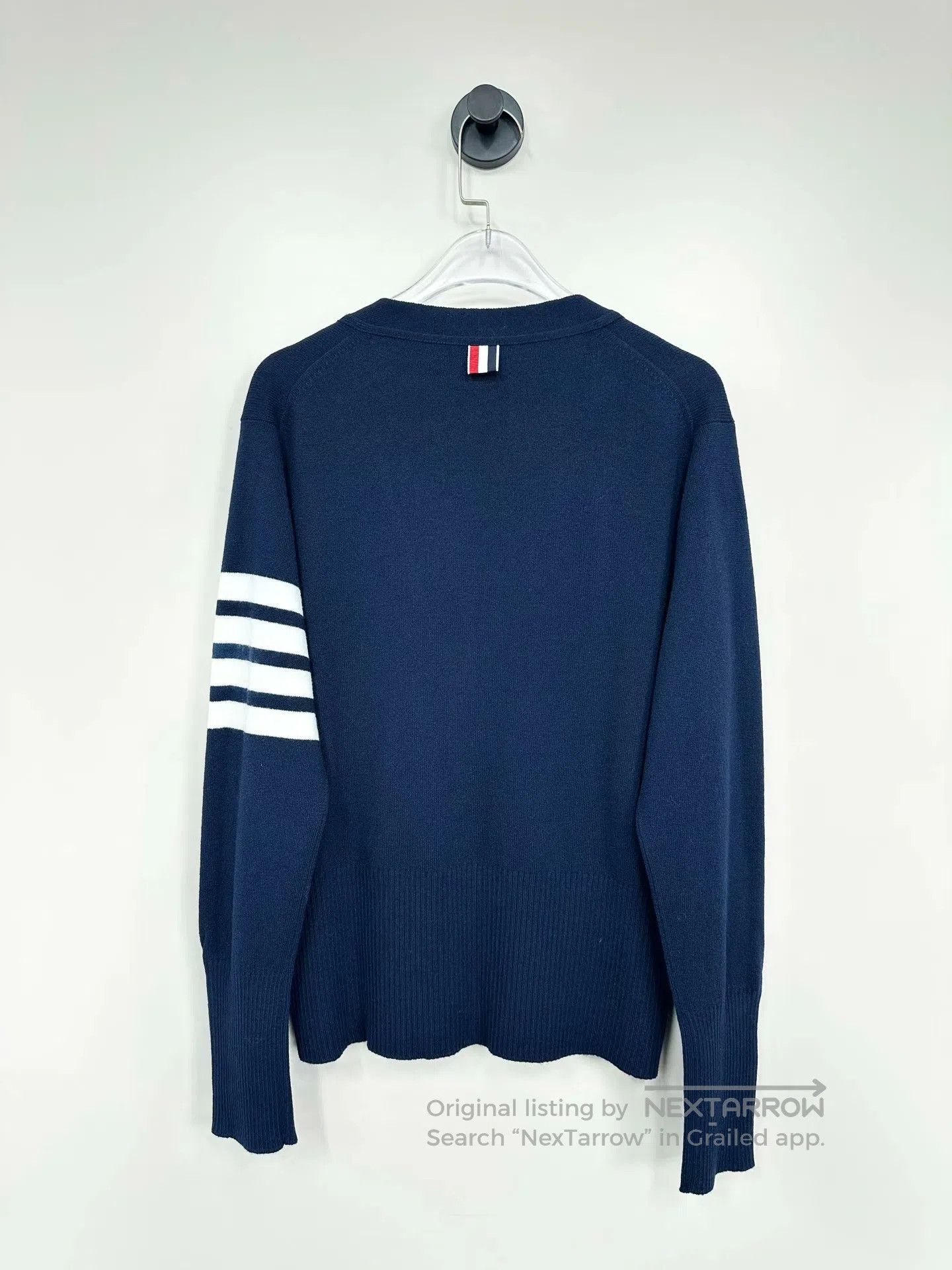 Thom Browne Thom Browne Navy Classic Four-stripe Wool Knit Cardigan| Size US S / EU 44-46 / 1 - 2 Thumbnail
