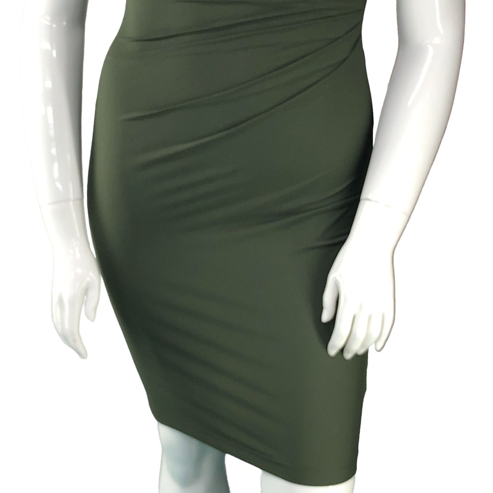 Theory Theory Sz M Dress Sheath Travel Jersey Gathered Waist Green Size M / US 6-8 / IT 42-44 - 3 Thumbnail