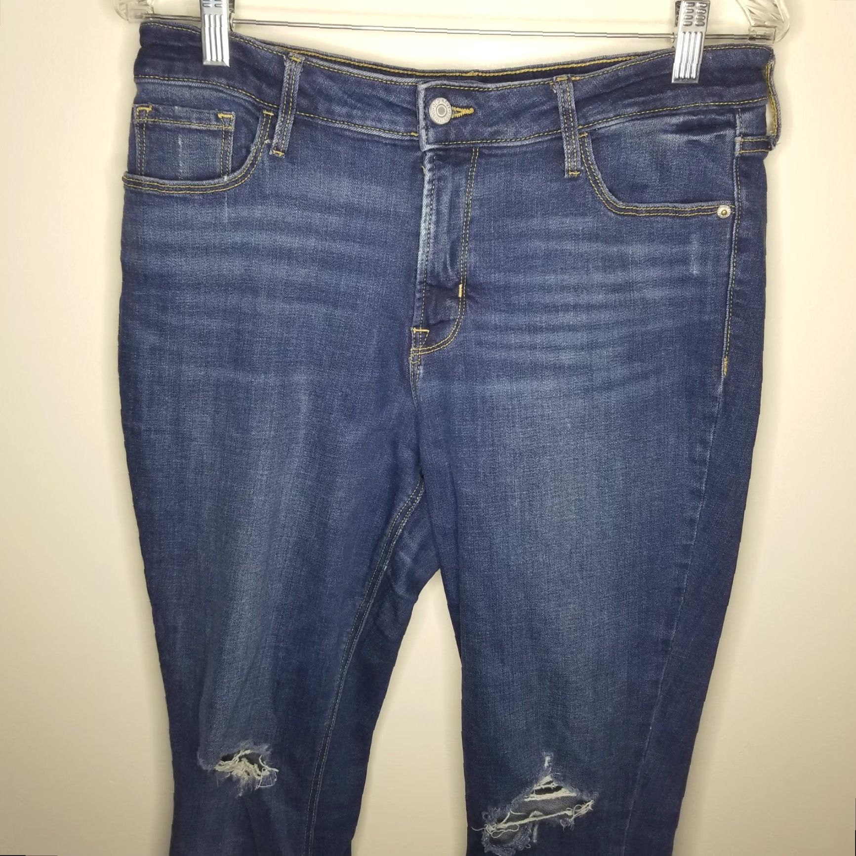 Old Navy Old Navy Rockstar Womens Distressed High Rise Super Skinny Blue Jeans Size 10 Size 32" / US 10 / IT 46 - 2 Thumbnail
