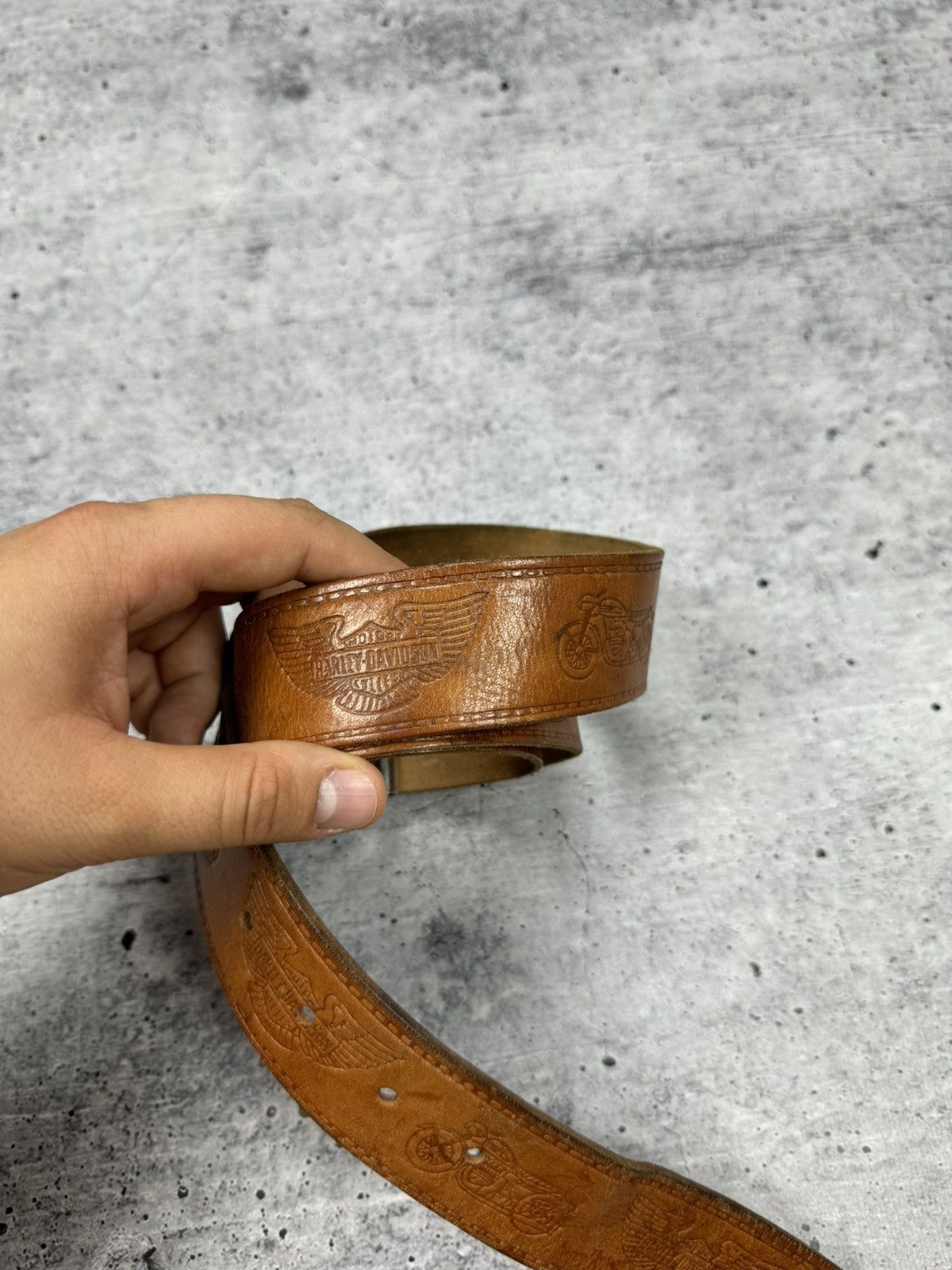 Harley Davidson Vintage Harley Davidson 90’s Y2K Monogram Logo Leather Belt Size ONE SIZE - 2 Thumbnail