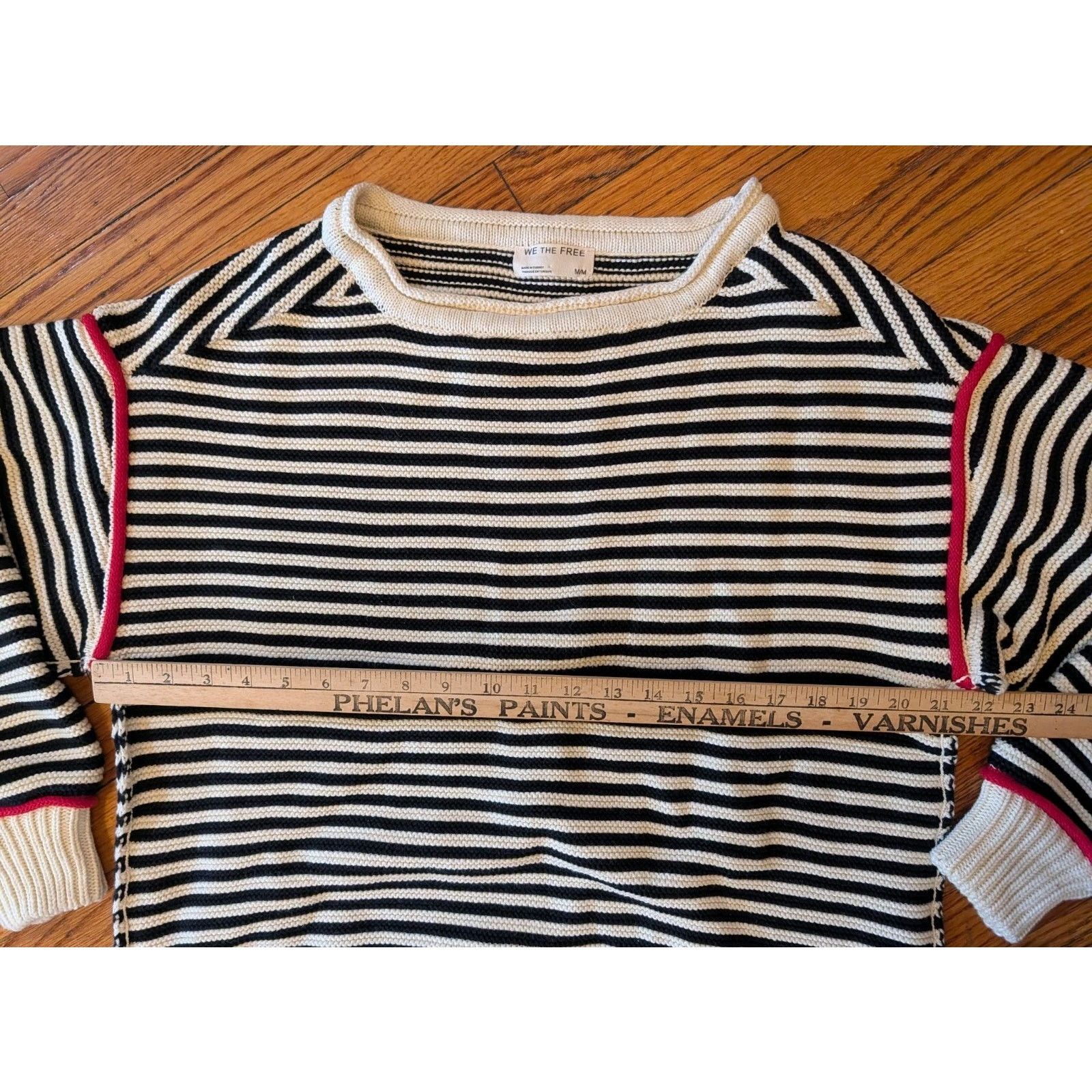 Free People We The Free Asher pullover Black Combo Med Long Sleeve Size M / US 6-8 / IT 42-44 - 4 Thumbnail