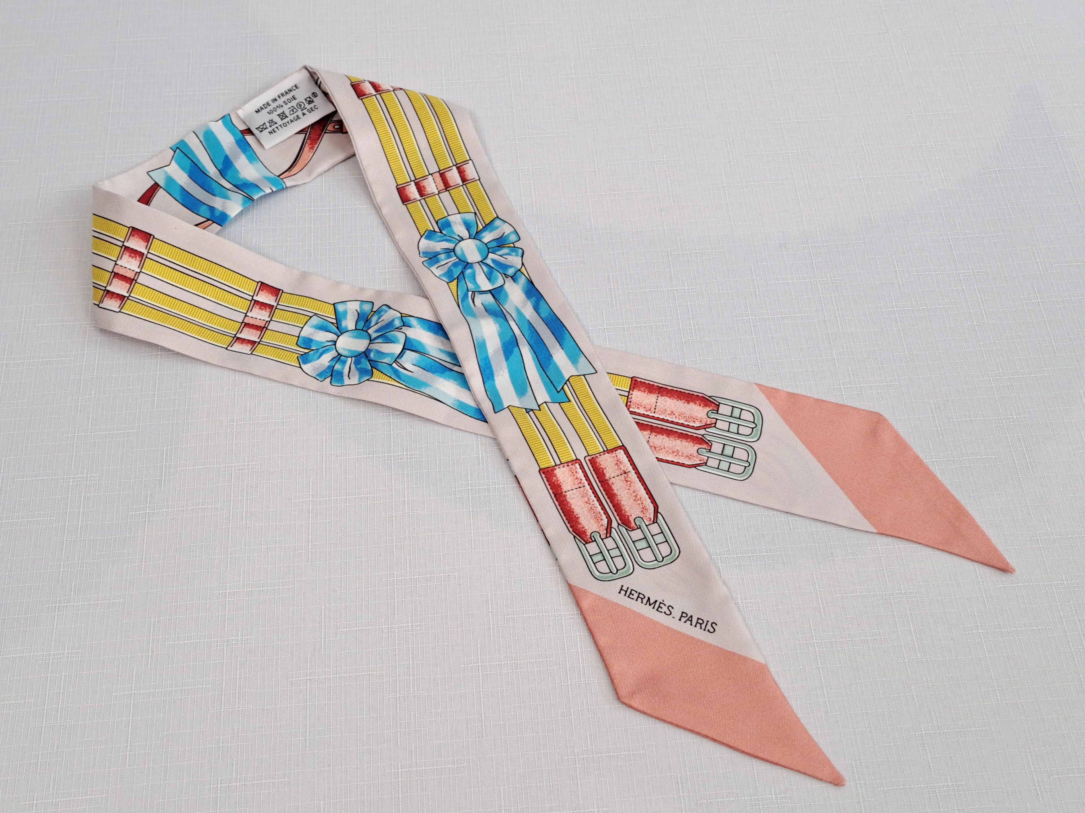 Hermes HERMES Paris silk twilly scarf. Size ONE SIZE - 3 Thumbnail