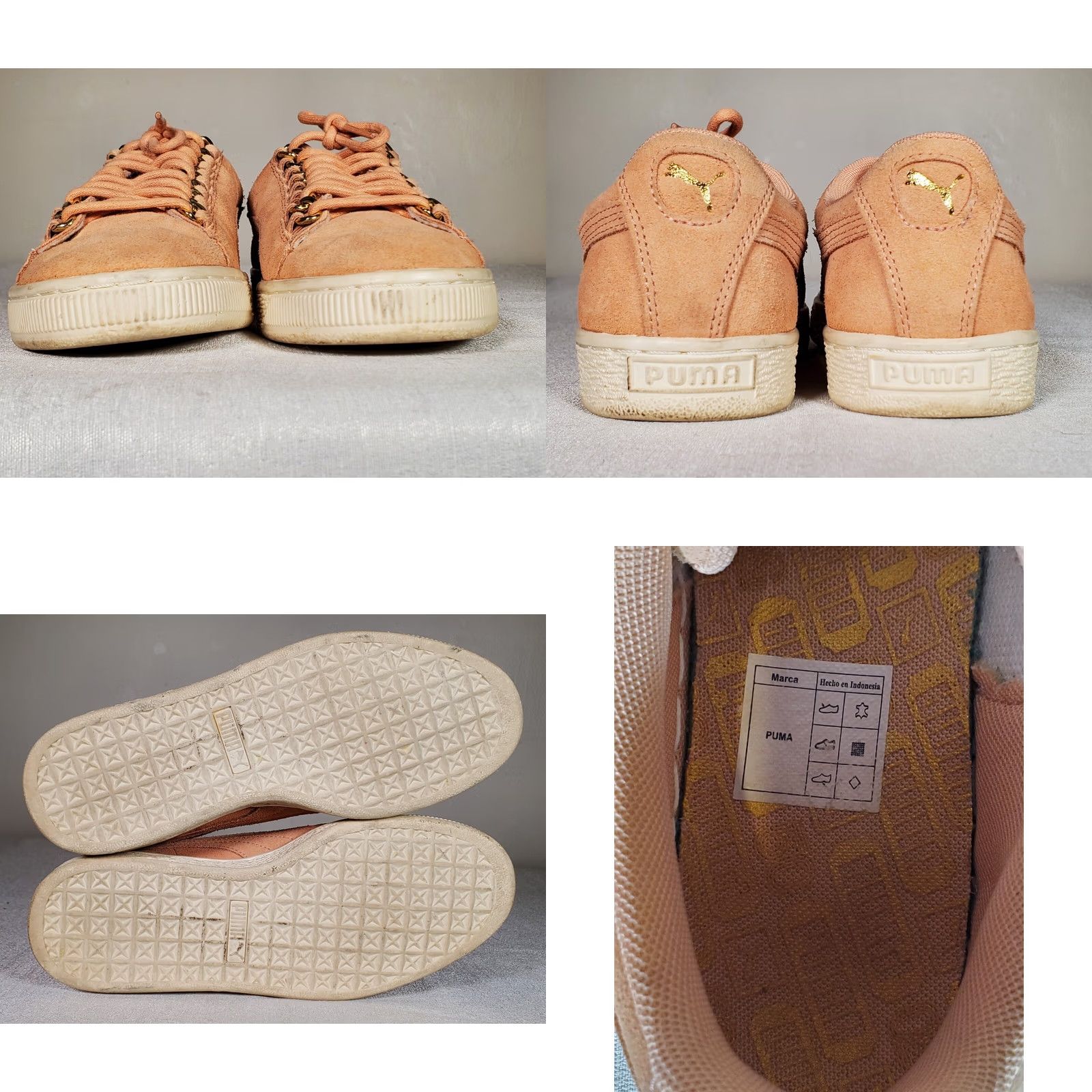 Puma PUMA Suede Classic X-Chain Sneakers Dusty Coral Rose Gold Women's US 7.5 Sneakers L o w T o p Chain Lace Eyelets Comfort Size US 8 / IT 38 - 8 Thumbnail
