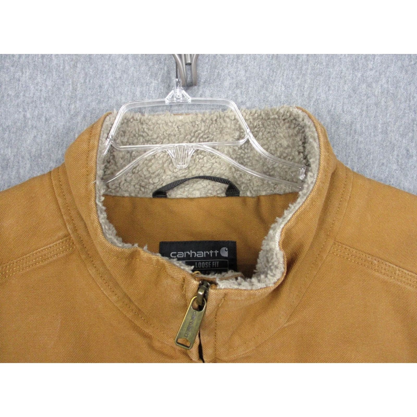 Carhartt VINTAGE Carhartt Vest Mens XL Brown Canvas Loose Fit Sherpa Lined Full Zip OV4277-M Size US XL / EU 56 / 4 - 5 Thumbnail