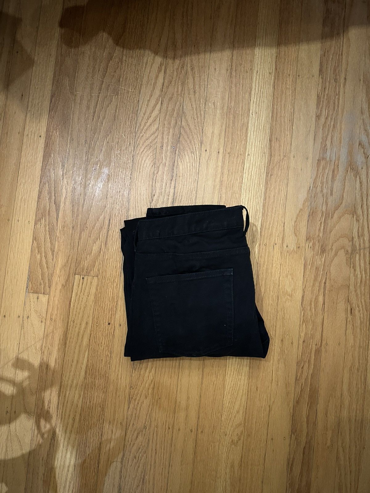 H&M Classic Black Twill Denim Pants Size US 32 / EU 48 - 3 Thumbnail