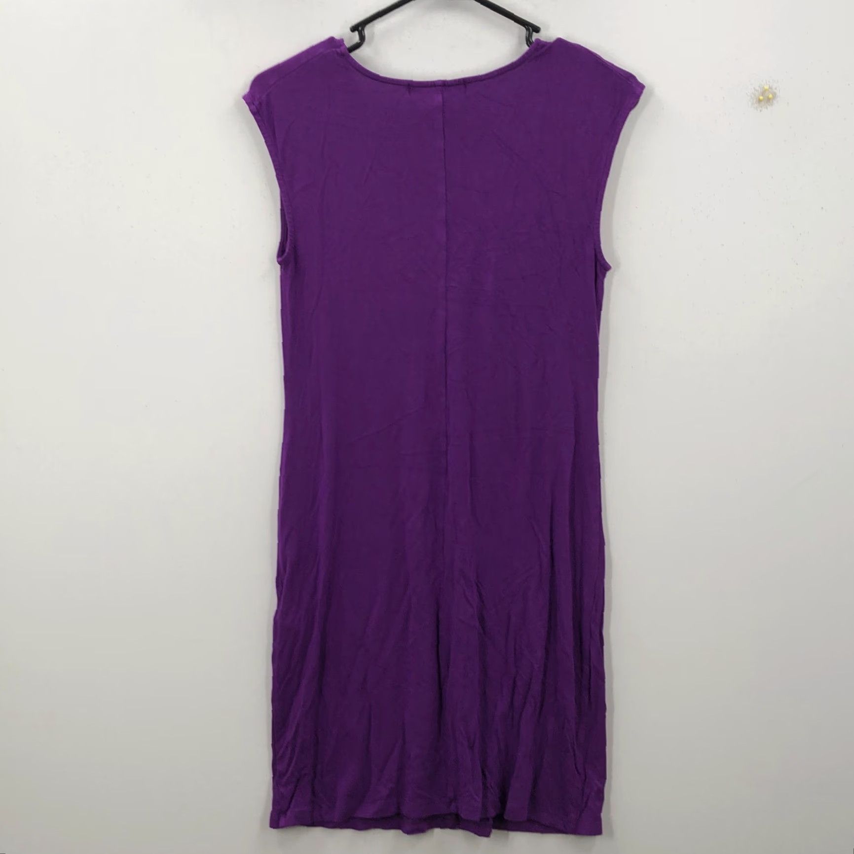 Michael Kors Michael Kors Purple Shift Dress Womens Small Sleeveless Ruched V Neck Pullover Casual Size S / US 4 / IT 40 - 2 Thumbnail
