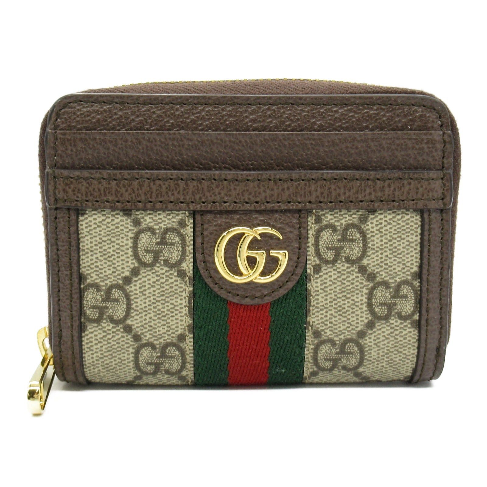Gucci Gucci Ophidia Card Case Coated Canvas Leather Brown Beige Size ONE SIZE - 1 Thumbnail
