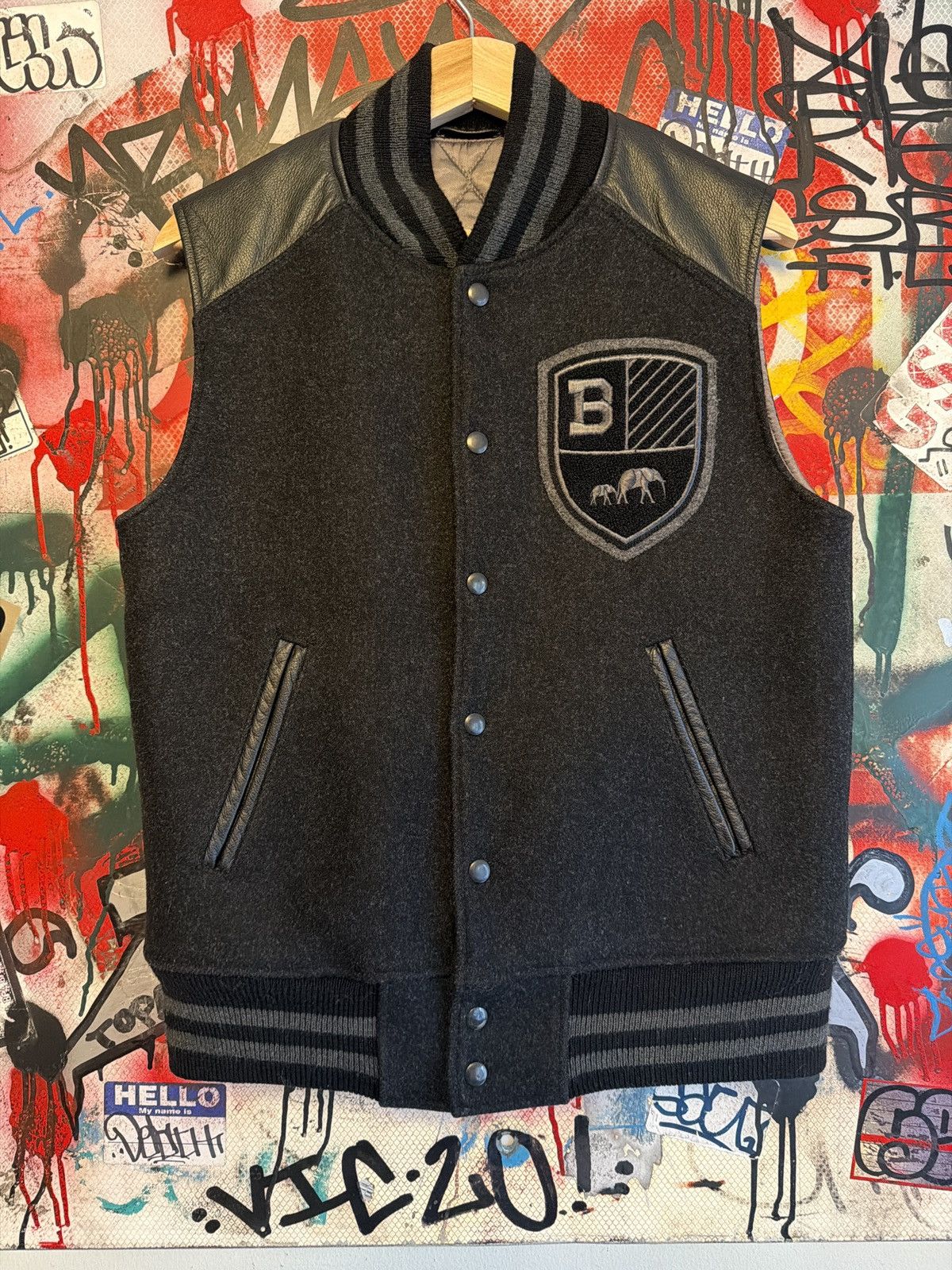 The Brooklyn Circus The Brooklyn Circus Varsity Vest Leather Wool Luxury Size US M / EU 48-50 / 2 - 1 Thumbnail