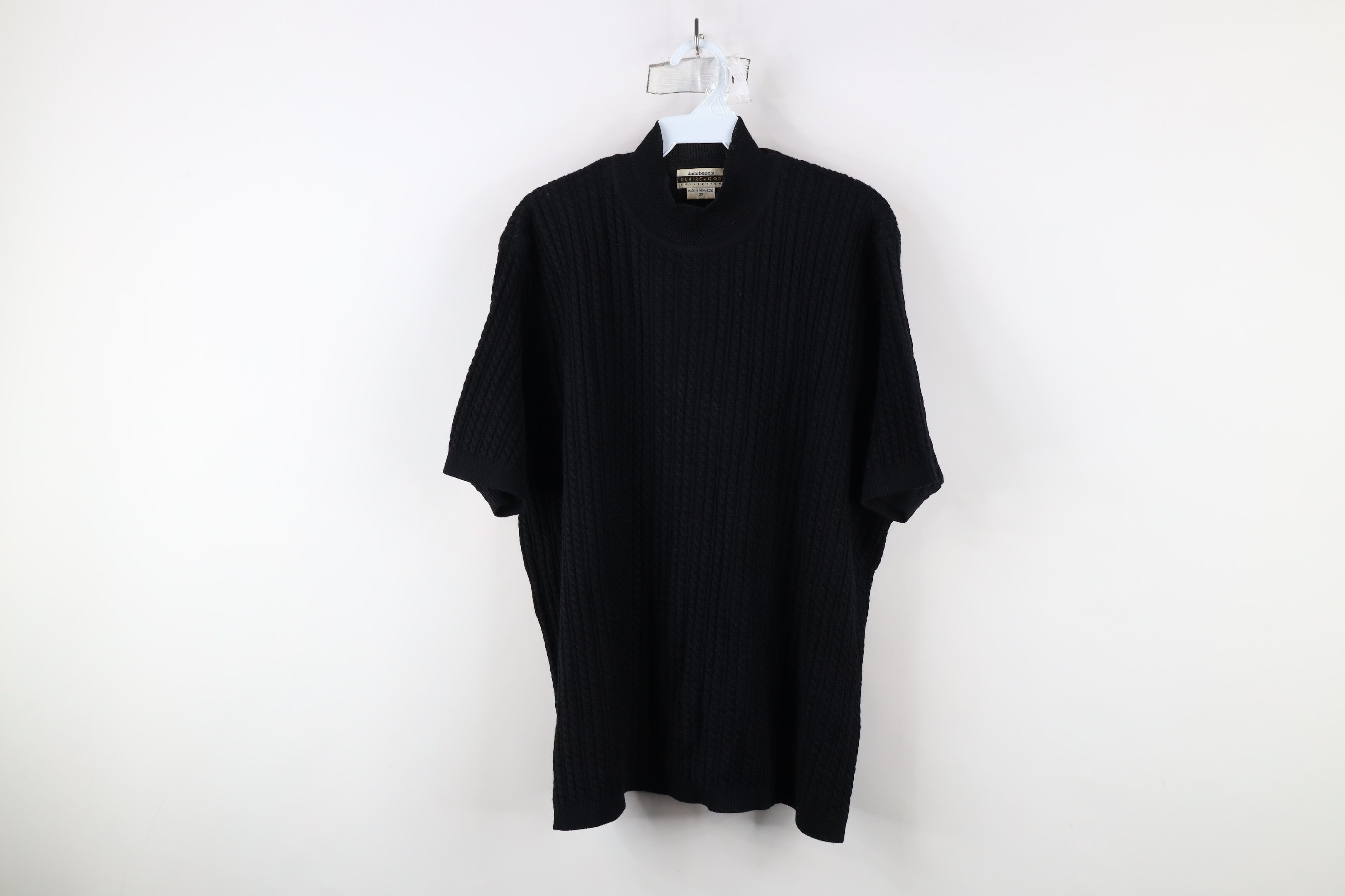Vintage Vintage 90s Streetwear Blank Cable Knit Short Sleeve Sweater Size 3XL / US 20-22 - 1 Thumbnail