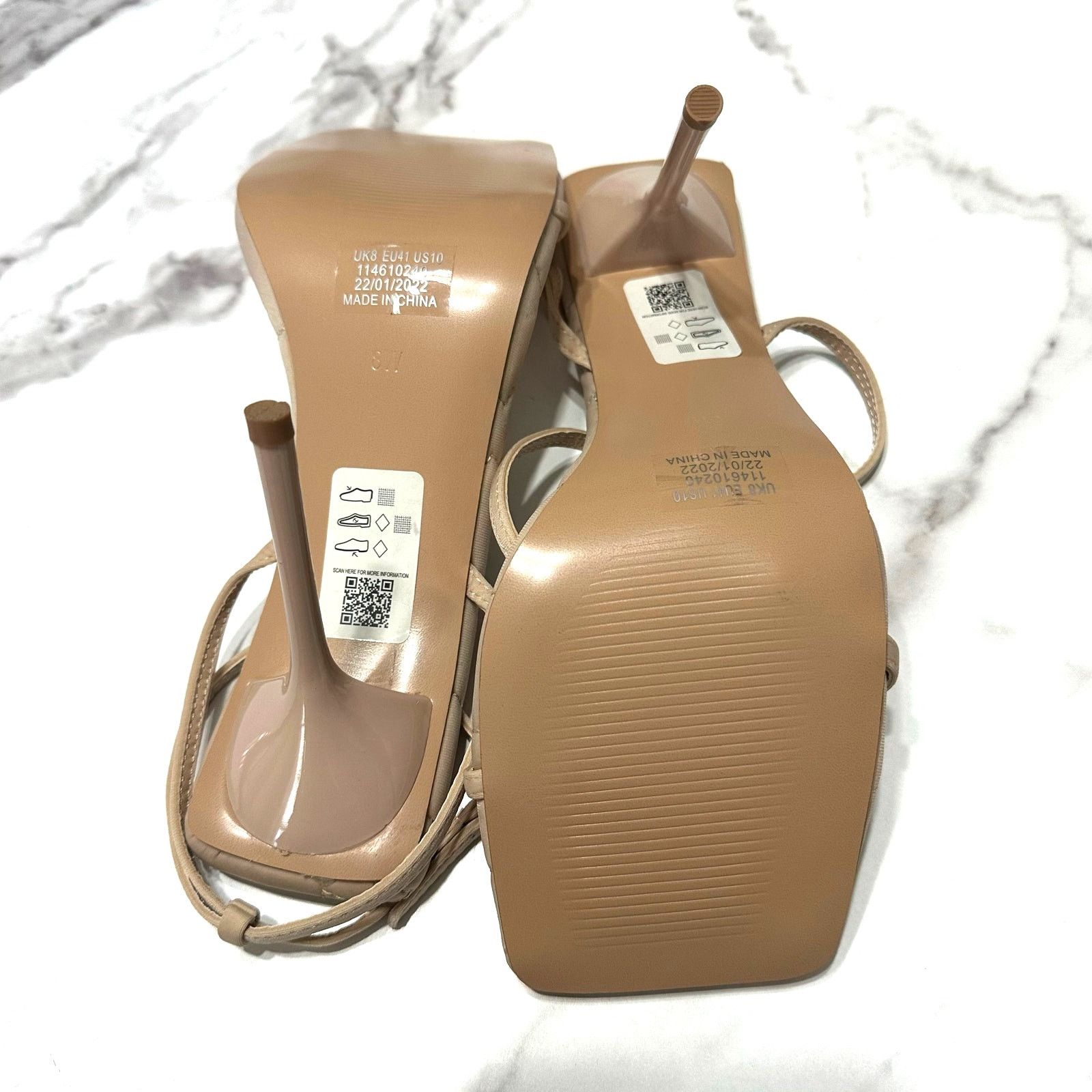 Topshop NEW Topshop Ankle Strap Square Toe Stiletto Heels Size 8W Size US 8 / IT 38 - 9 Thumbnail