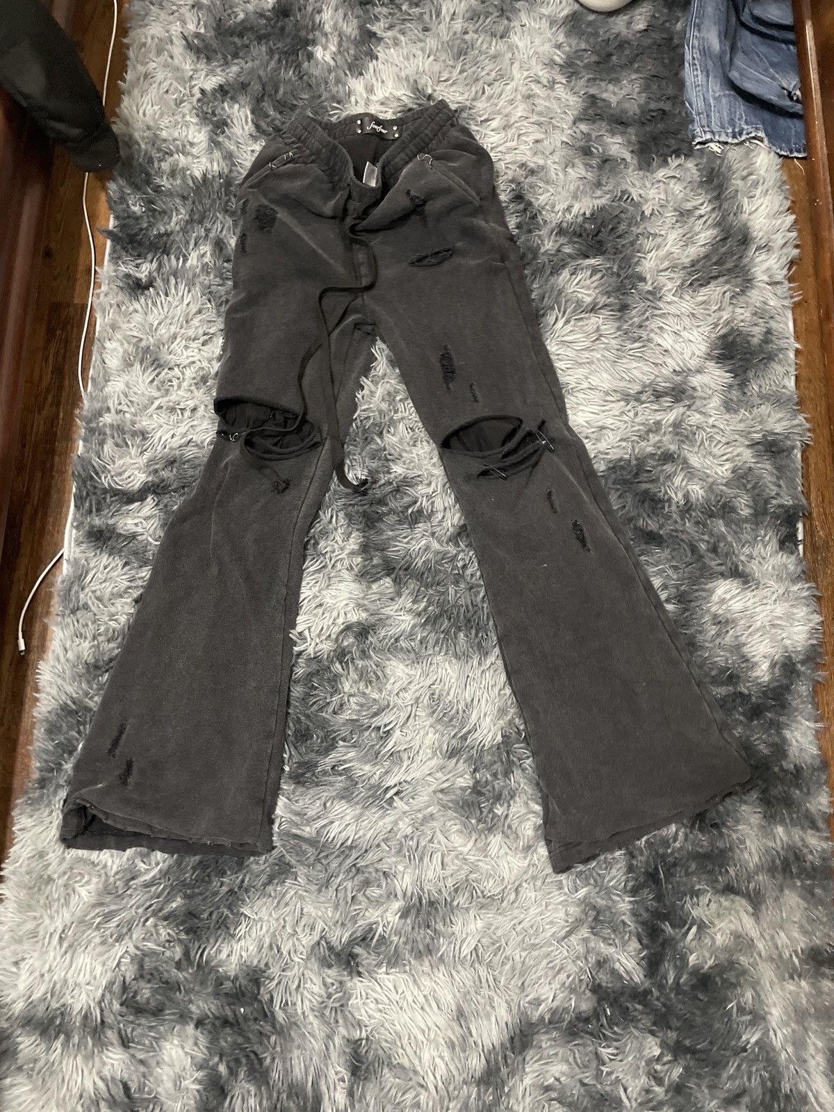 Other Distressed Flared Long Sweatpants Size US 32 / EU 48 - 1 Thumbnail
