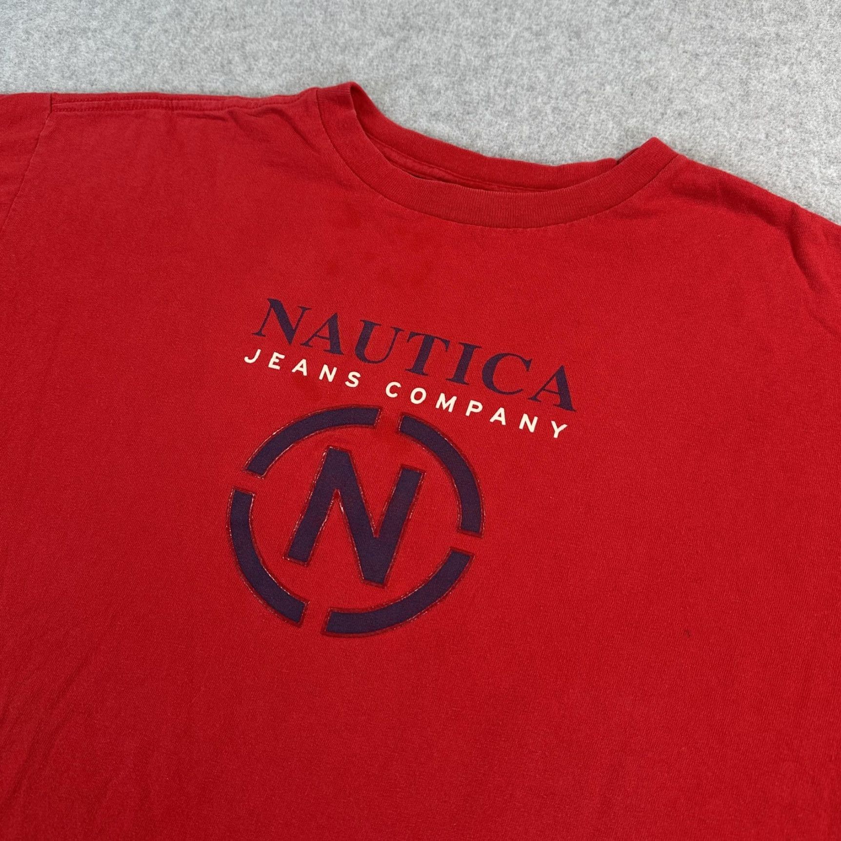 Nautica VINTAGE Nautica Jeans Company Shirt Mens XL Red Logo Graphic Tee Short Sleeve Casual Size US XL / EU 56 / 4 - 2 Thumbnail