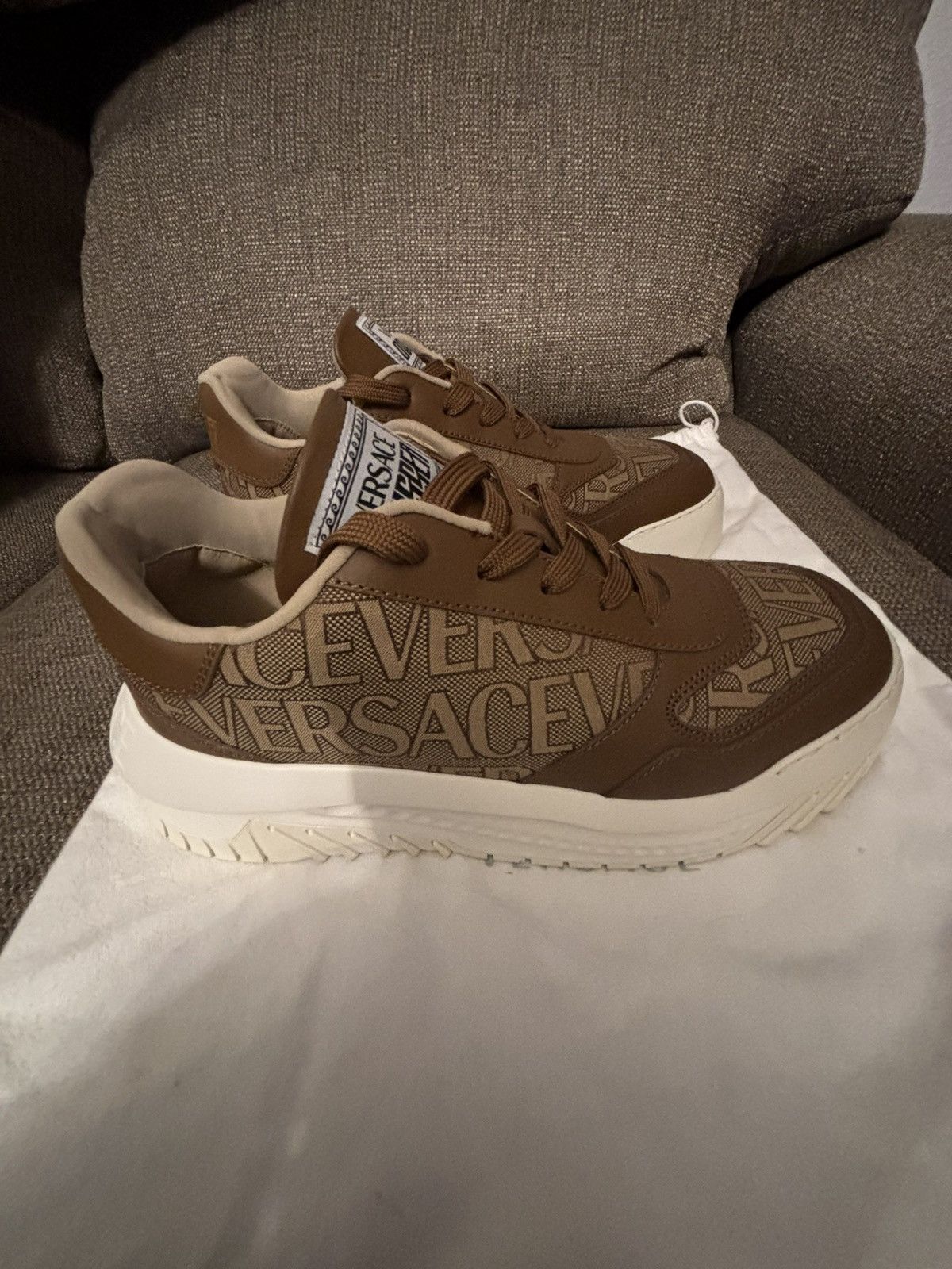 Versace Versace Odissea Versace Logo All Over Brown Size 10 Size US 10 / EU 43 - 3 Thumbnail