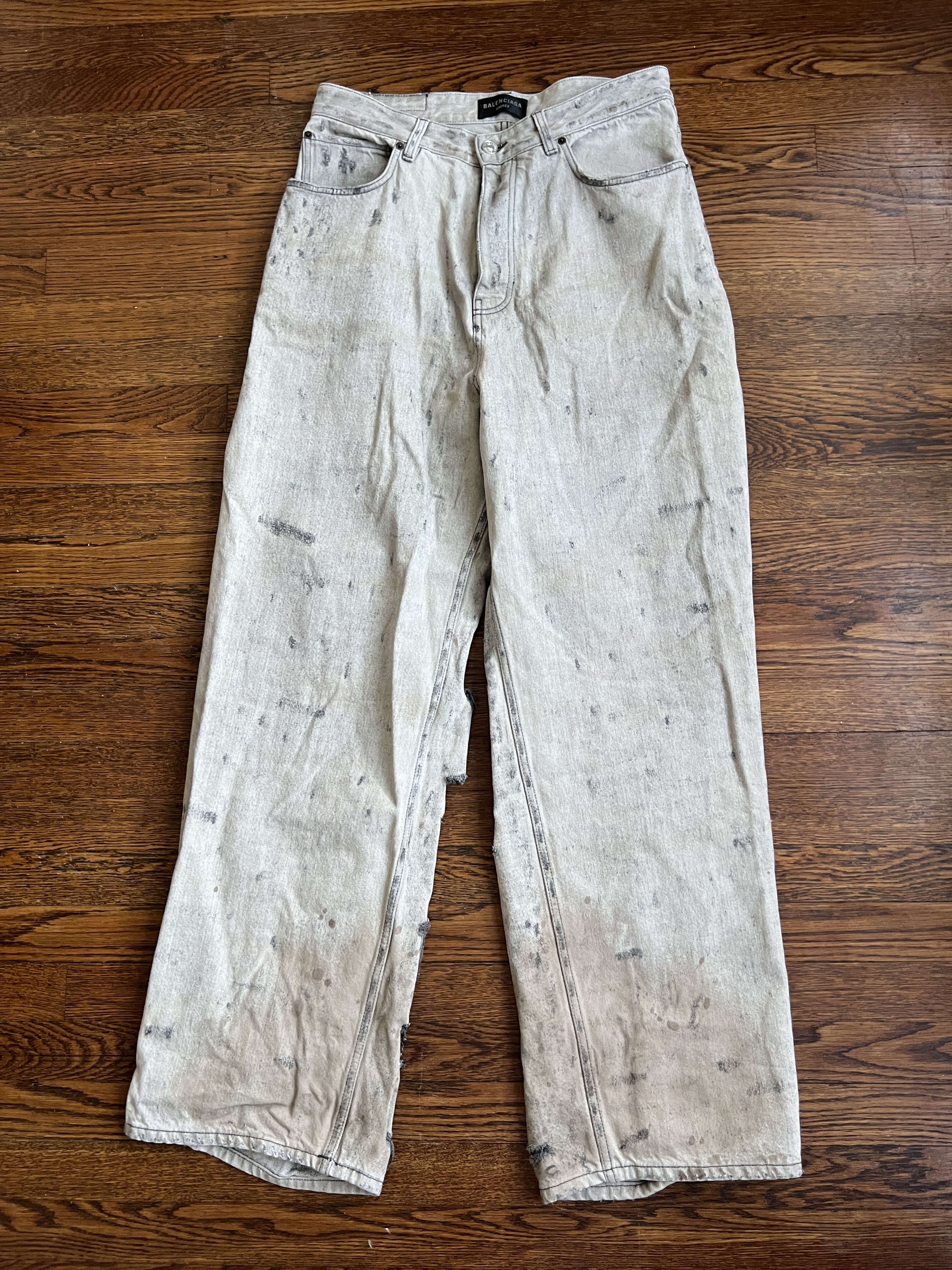 Balenciaga SS23 VIC MUD SHOW SUPER DESTROYED JEANS Size US 28 / EU 44 - 1 Thumbnail