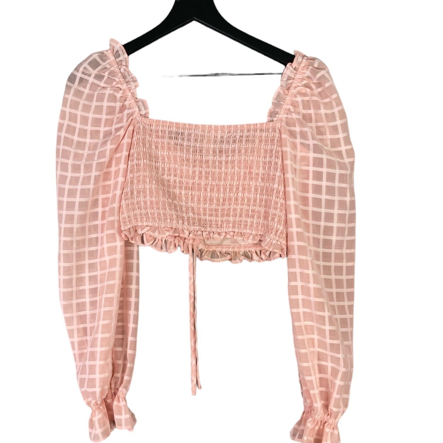 Other Pink Long Sleeve Crop Top Juniors S Stretchy Comfy Casual Size S / US 4 / IT 40 - 4 Thumbnail