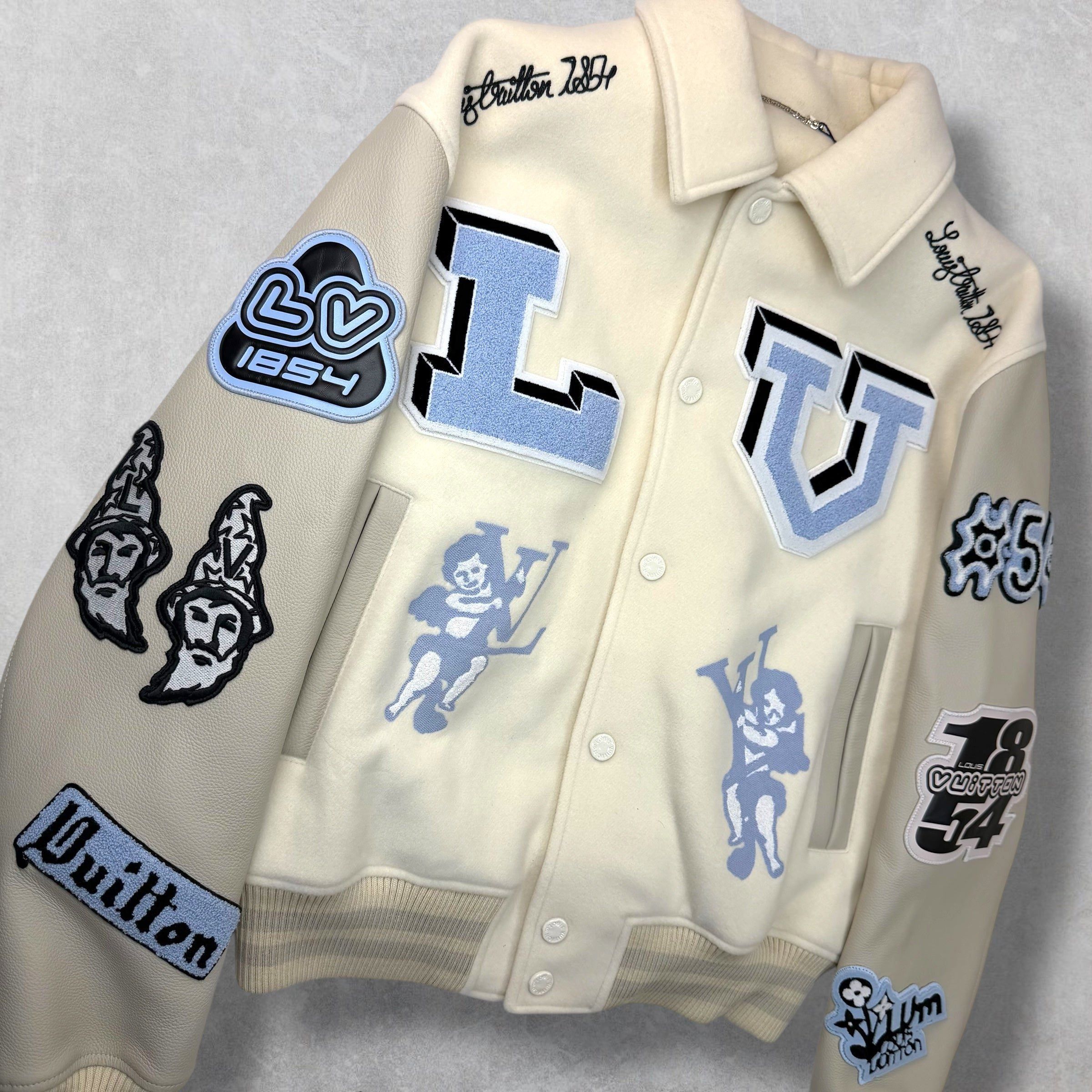Louis Vuitton Louis Vuitton Bunny Milky White Varsity Jacket 50 (L) Size US L / EU 52-54 / 3 - 3 Thumbnail