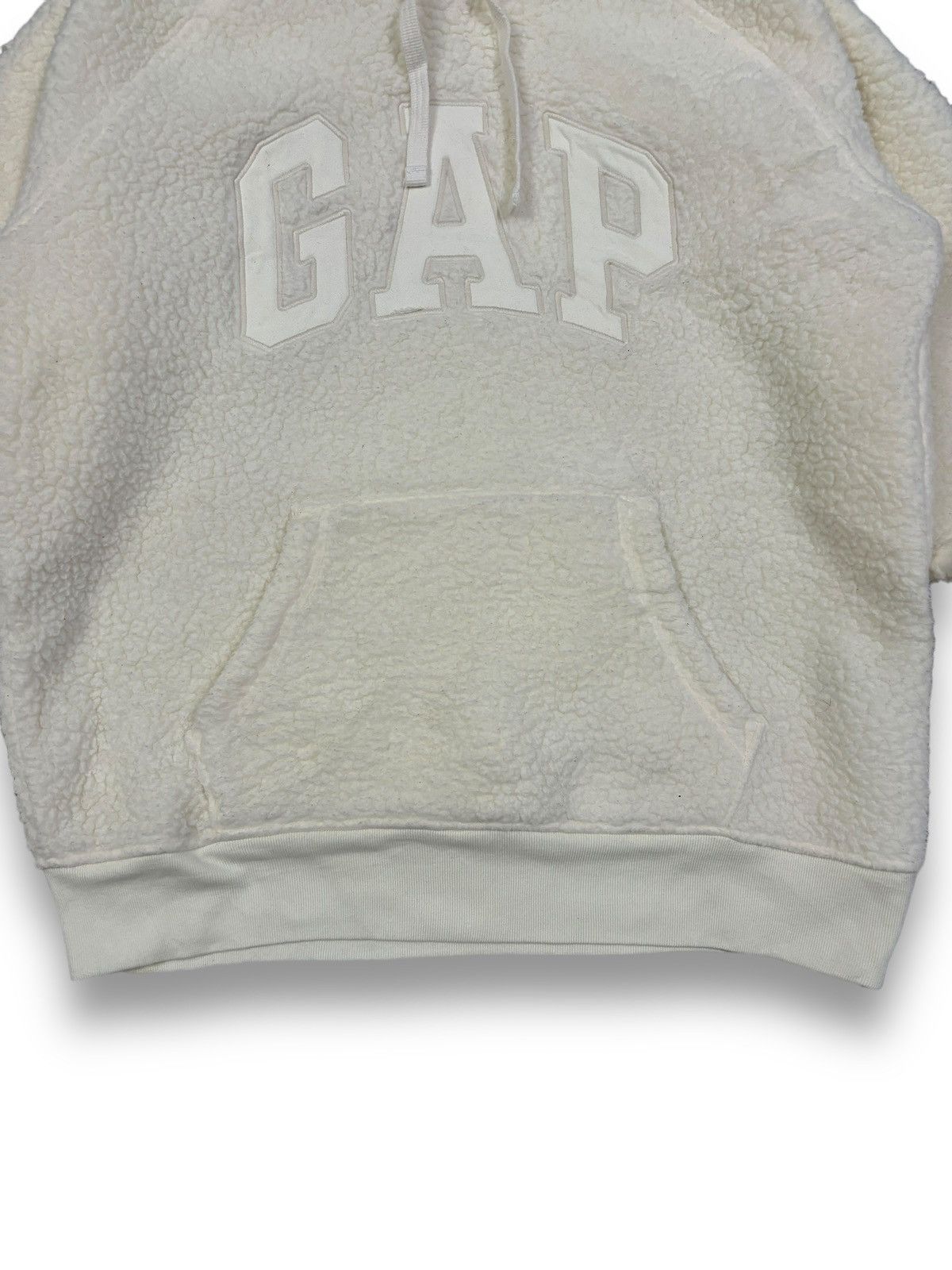 Gap × Yeezy Gap White Cream Big Logo Sherpa Pullover Hoodie Size US M / EU 48-50 / 2 - 7 Thumbnail