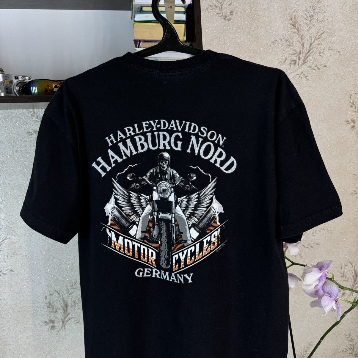 Harley Davidson × Vintage Harley Davidson T shirt Skeleton Biker Hamburg Nord Germany Size US XXL / EU 58 / 5 - 15 Thumbnail